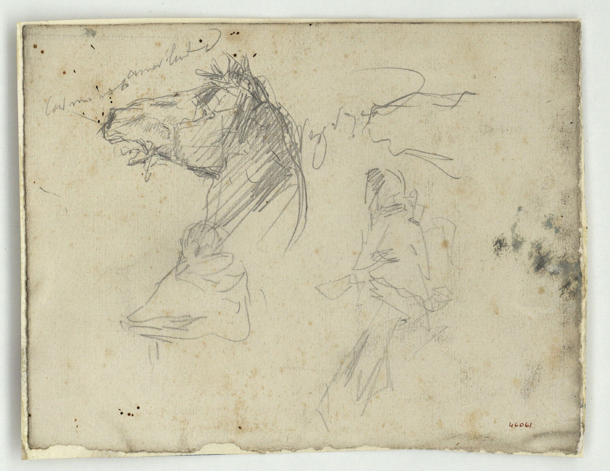 image for: Marià Fortuny - Cap de cavall i figures - Cap a 1860-1862