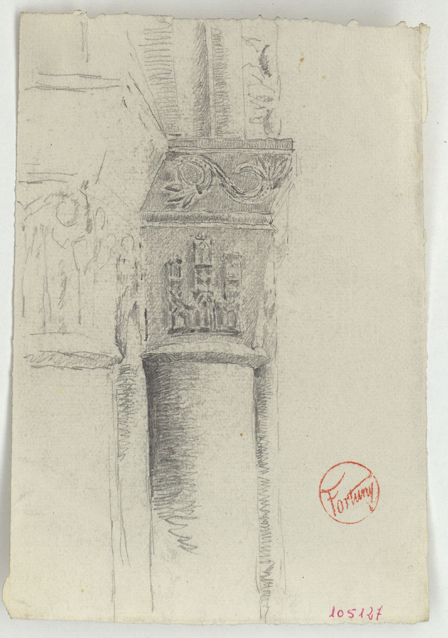 image for: Marià Fortuny - Capitells de la església de l&#039;Esperit Sant a Miranda de l&#039;Ebre - Cap a 1867