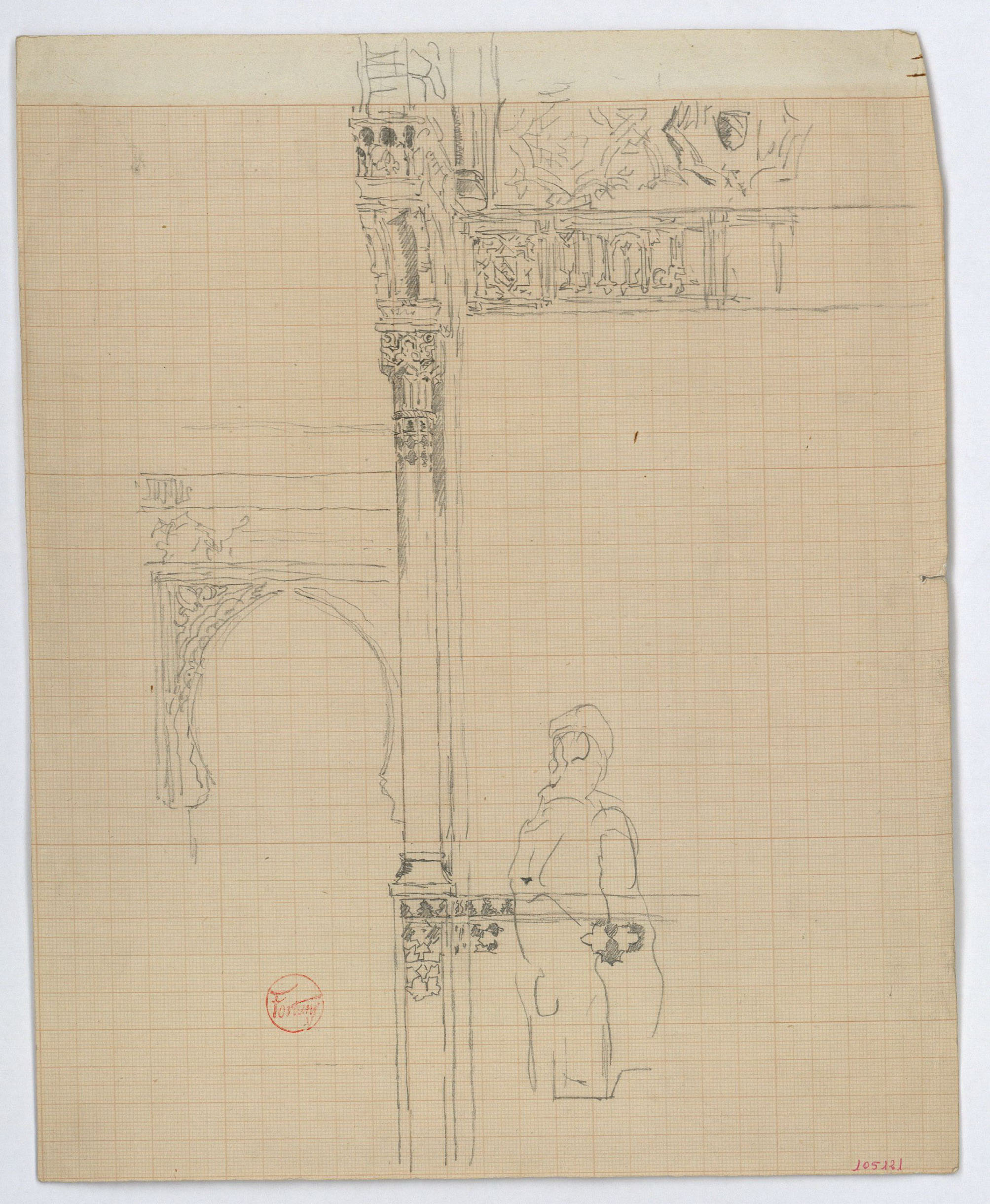 image for: Marià Fortuny - Llinda, fris i columna d&#039;estil musulmà - Cap a 1870-1872