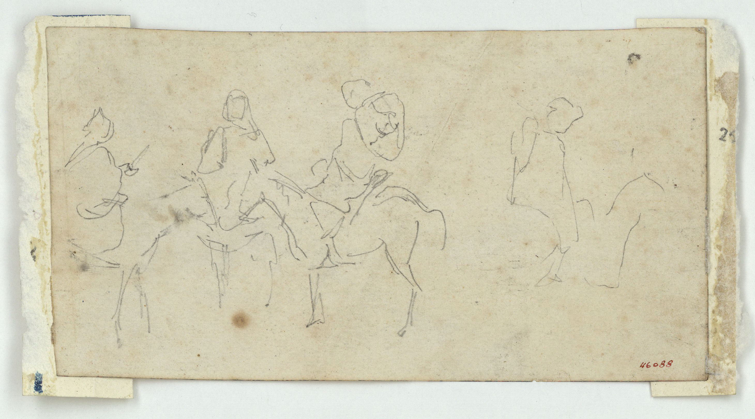 image for: Marià Fortuny - Genets marroquins (anvers) / Paisatge (revers) - Cap a 1860-1862