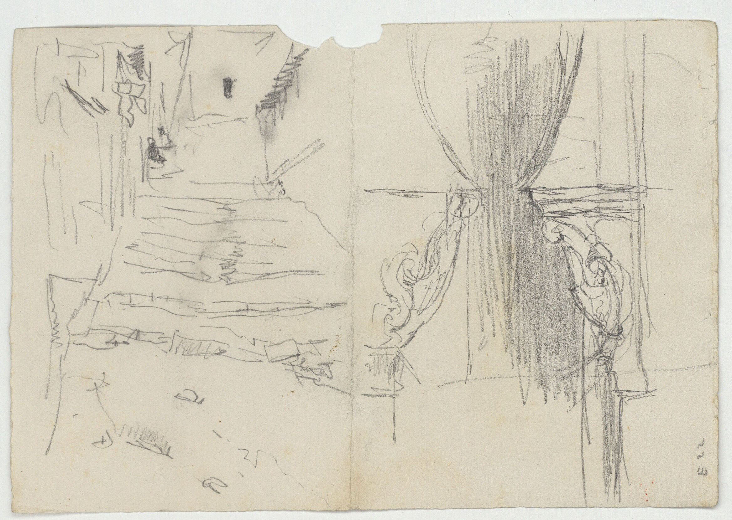 image for: Marià Fortuny - Carreró amb gossos (anvers) / Carreró i capitells d&#039;estil musulmà (revers) - Cap a 1870-1872 [1]