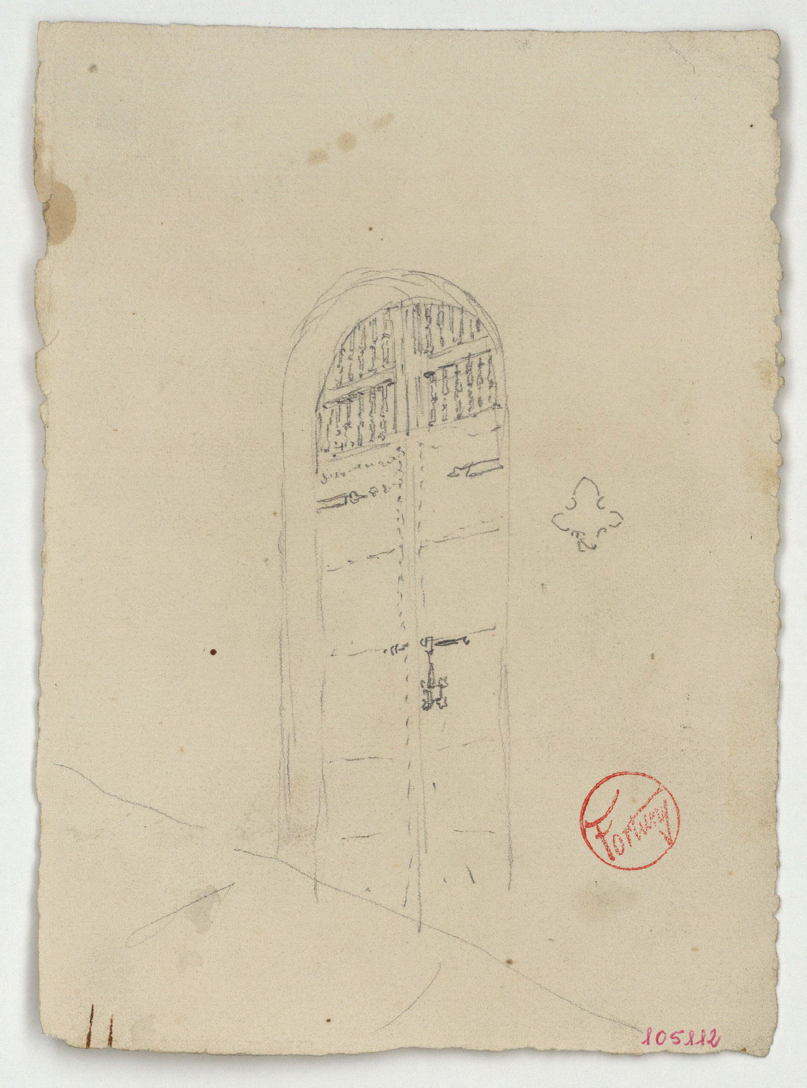 image for: Marià Fortuny - Porta (anvers) / Dona fent bugada (revers) - Cap a 1870-1872