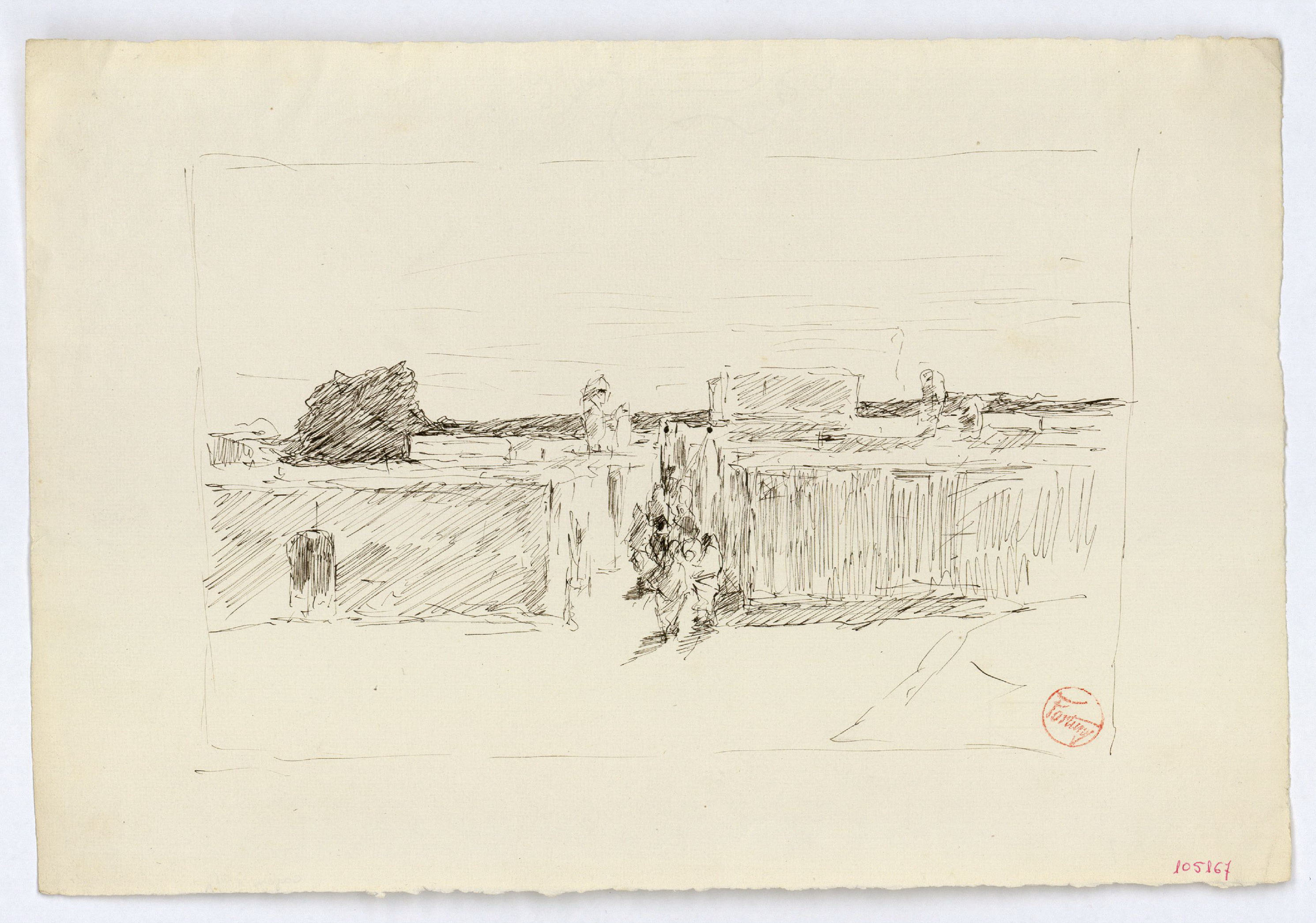 image for: Marià Fortuny - Poblat marroquí amb figures - Cap a 1860-1862