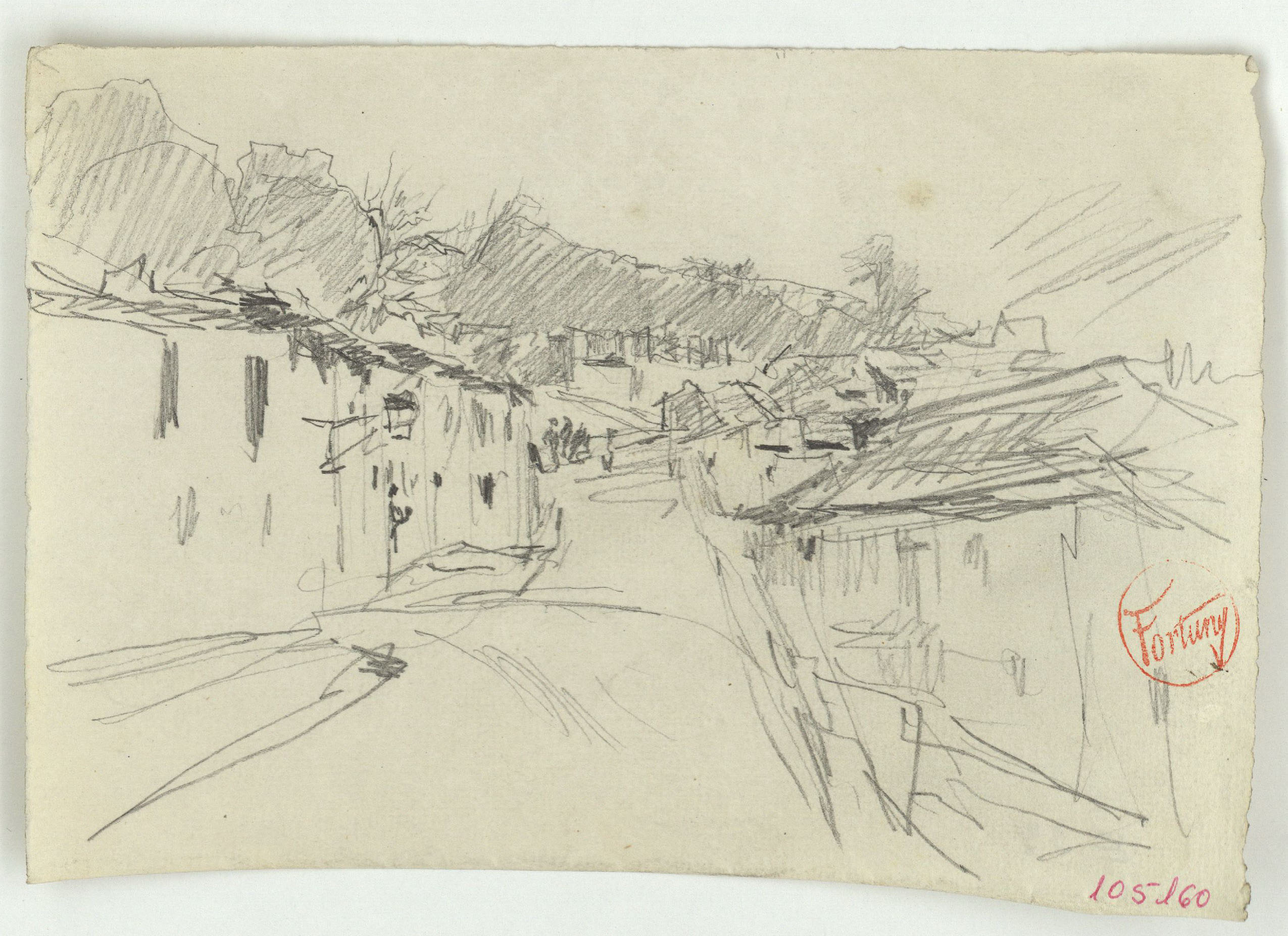 image for: Marià Fortuny - Carrer de poble - Cap a 1870-1872