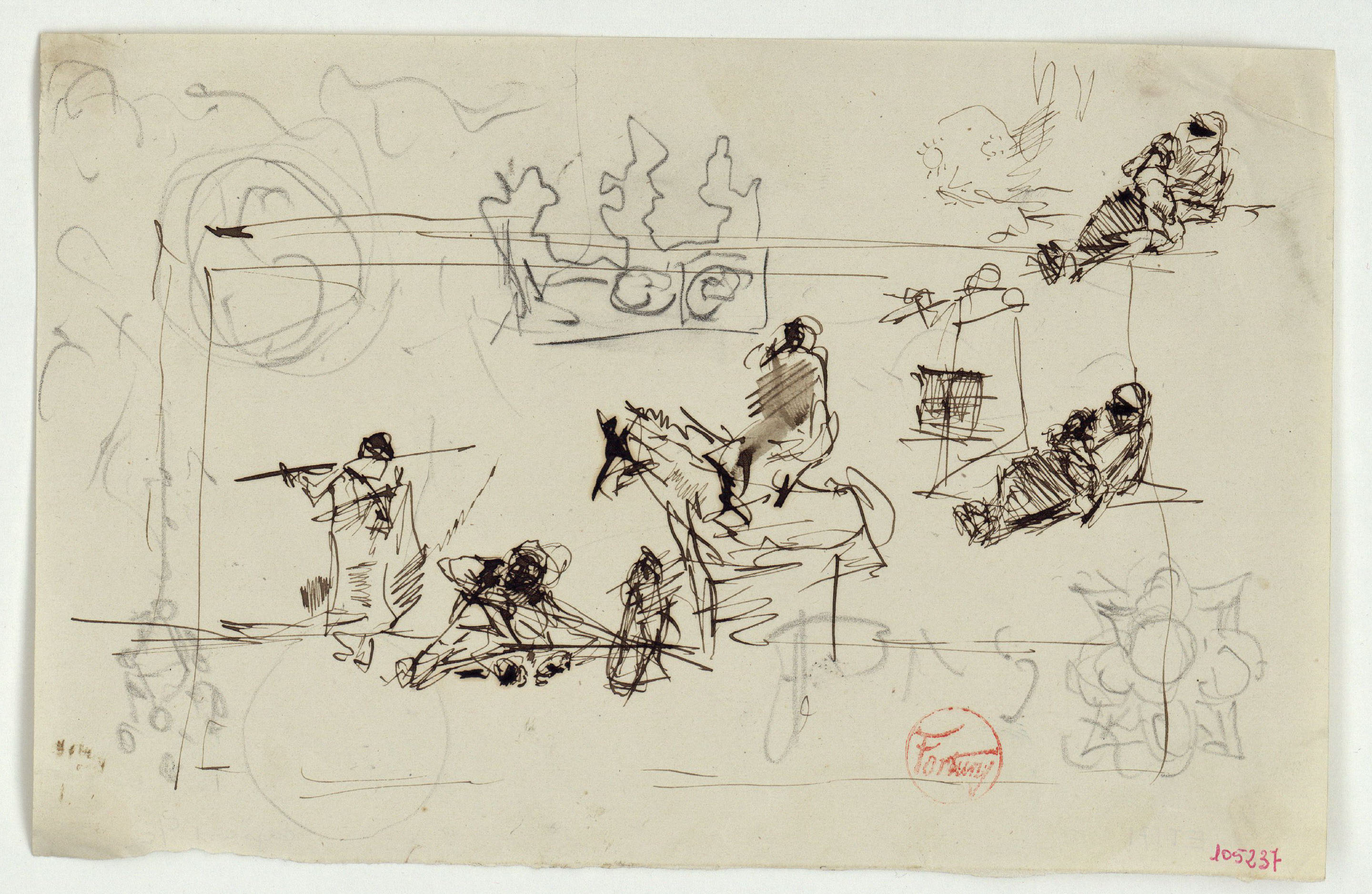 image for: Marià Fortuny - Estudi per al quadre «Marroquins» - Cap a 1871