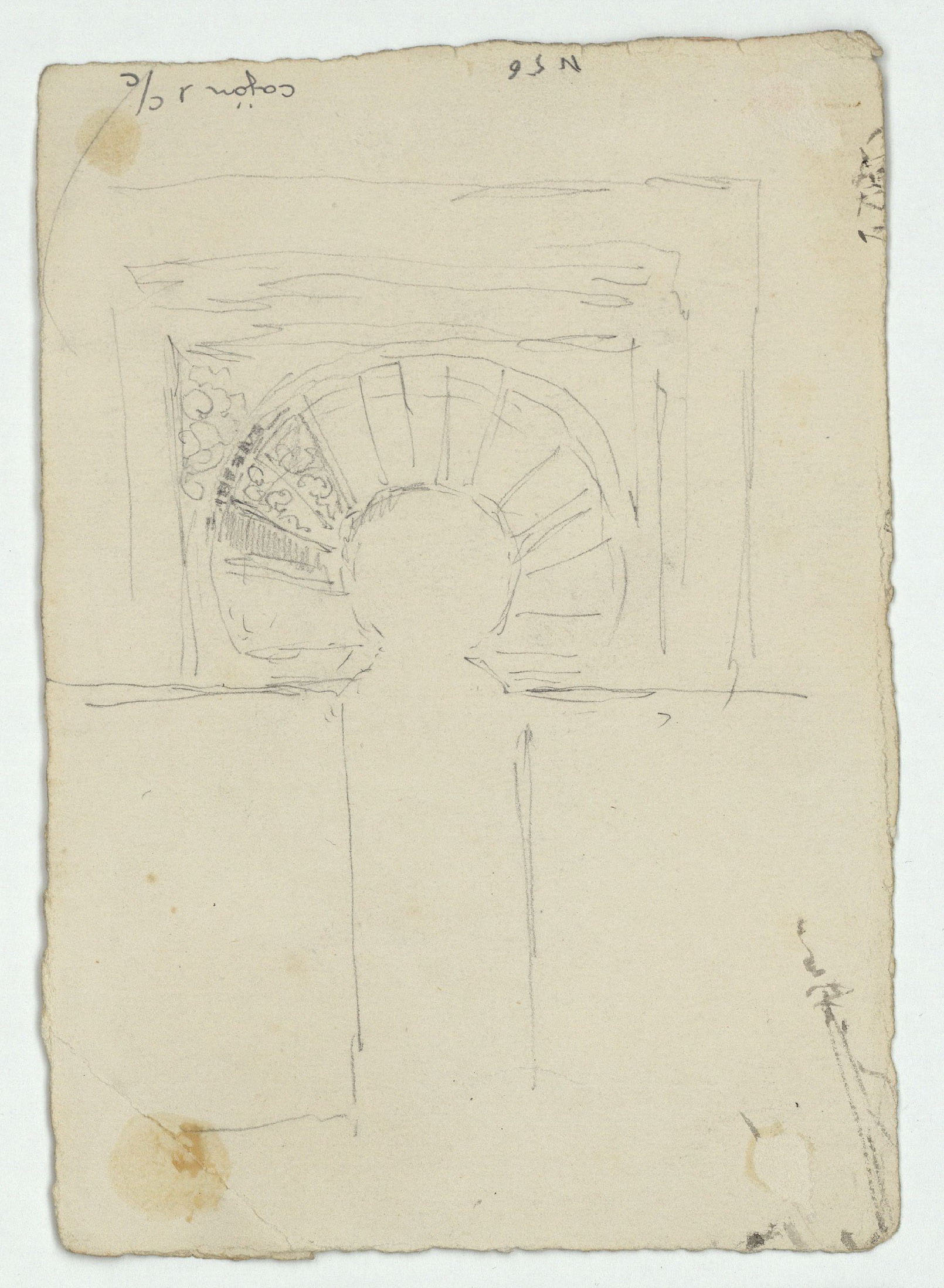 image for: Marià Fortuny - Arcuacions d&#039;estil musulmà (anvers) / Entrada del mihrab de la mesquita de Còrdova (revers) - Cap a 1870-1872 [1]