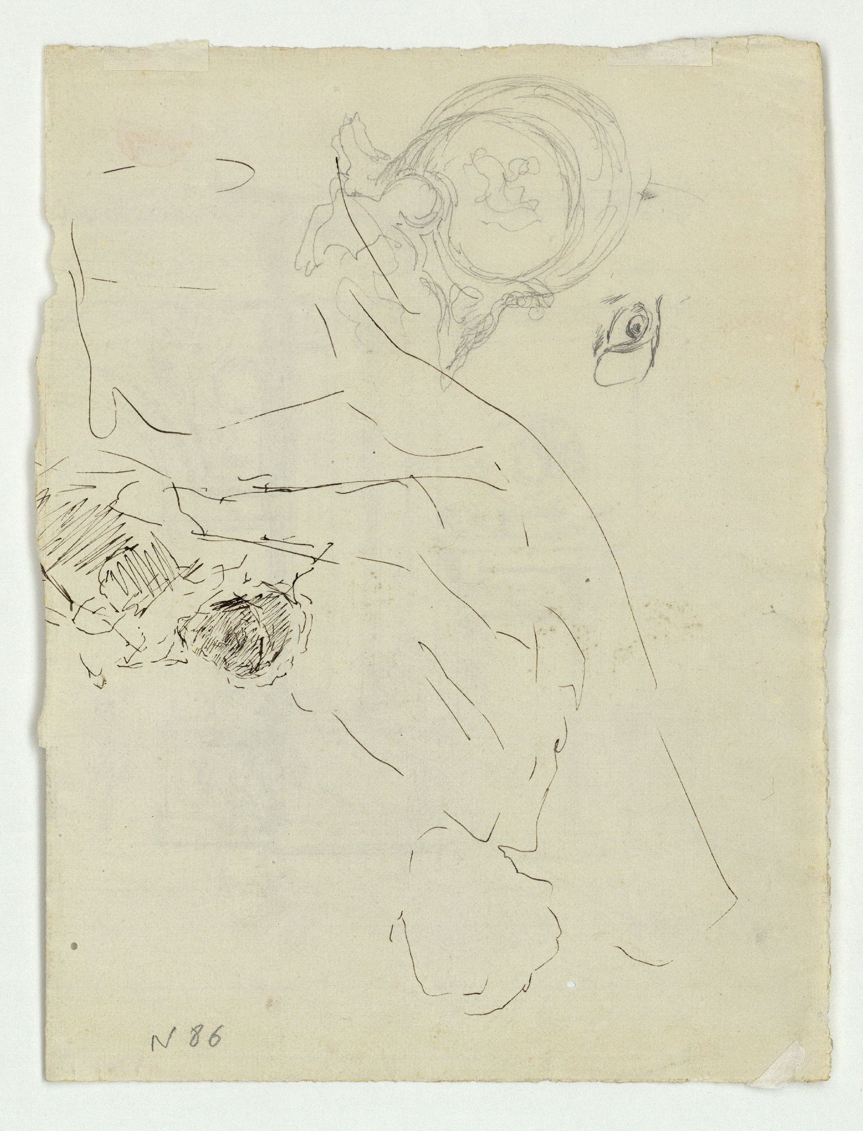 image for: Marià Fortuny - Detall del palau de Carles V a l&#039;Alhambra de Granada i figures (anvers) / Casc i dona amb nen (revers) - 1870-1872 [1]