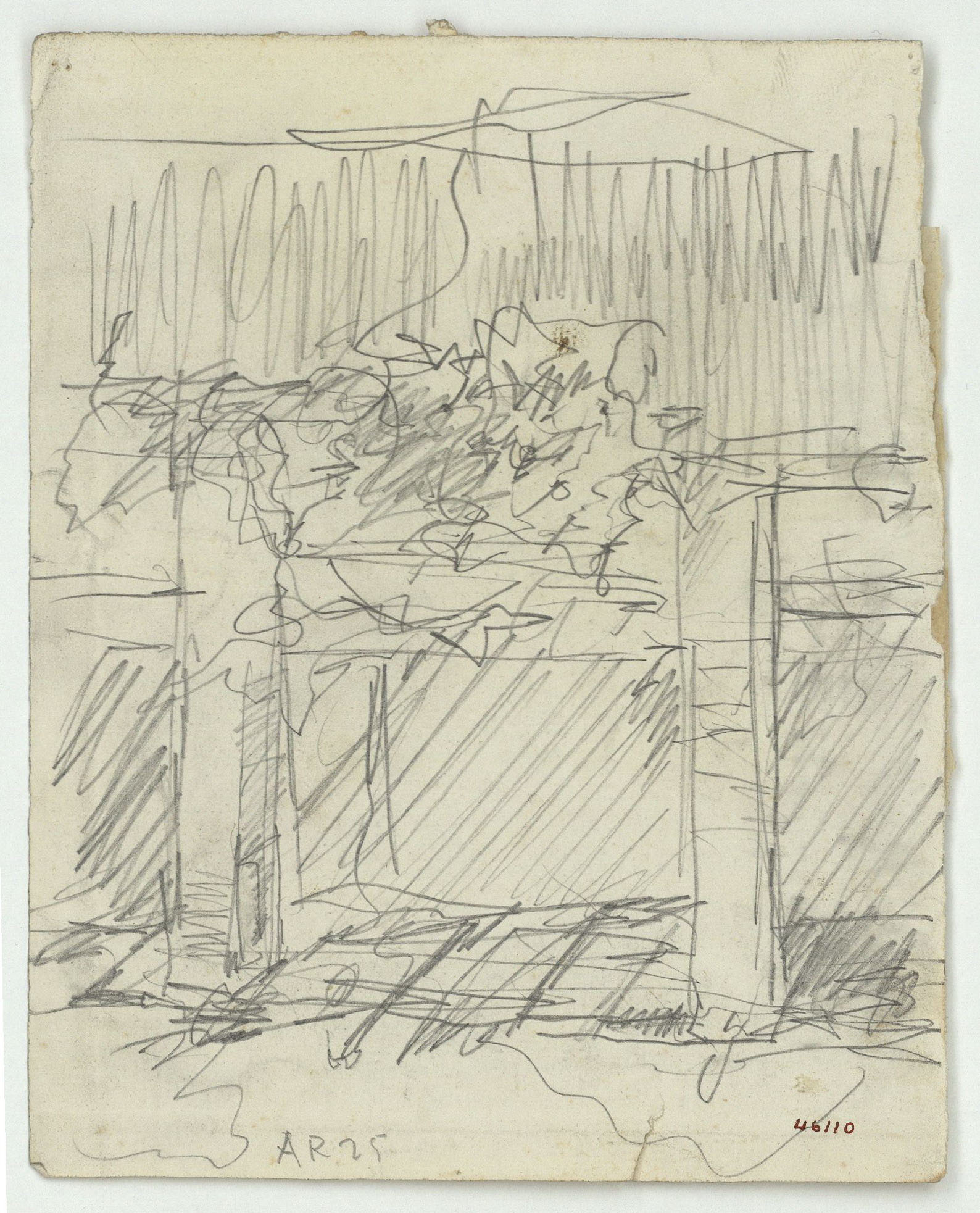 image for: Marià Fortuny - Estudi per al quadre «Dinar a l&#039;Alhambra» (anvers) / Casc del comte Tendilla (revers) - Cap a 1872