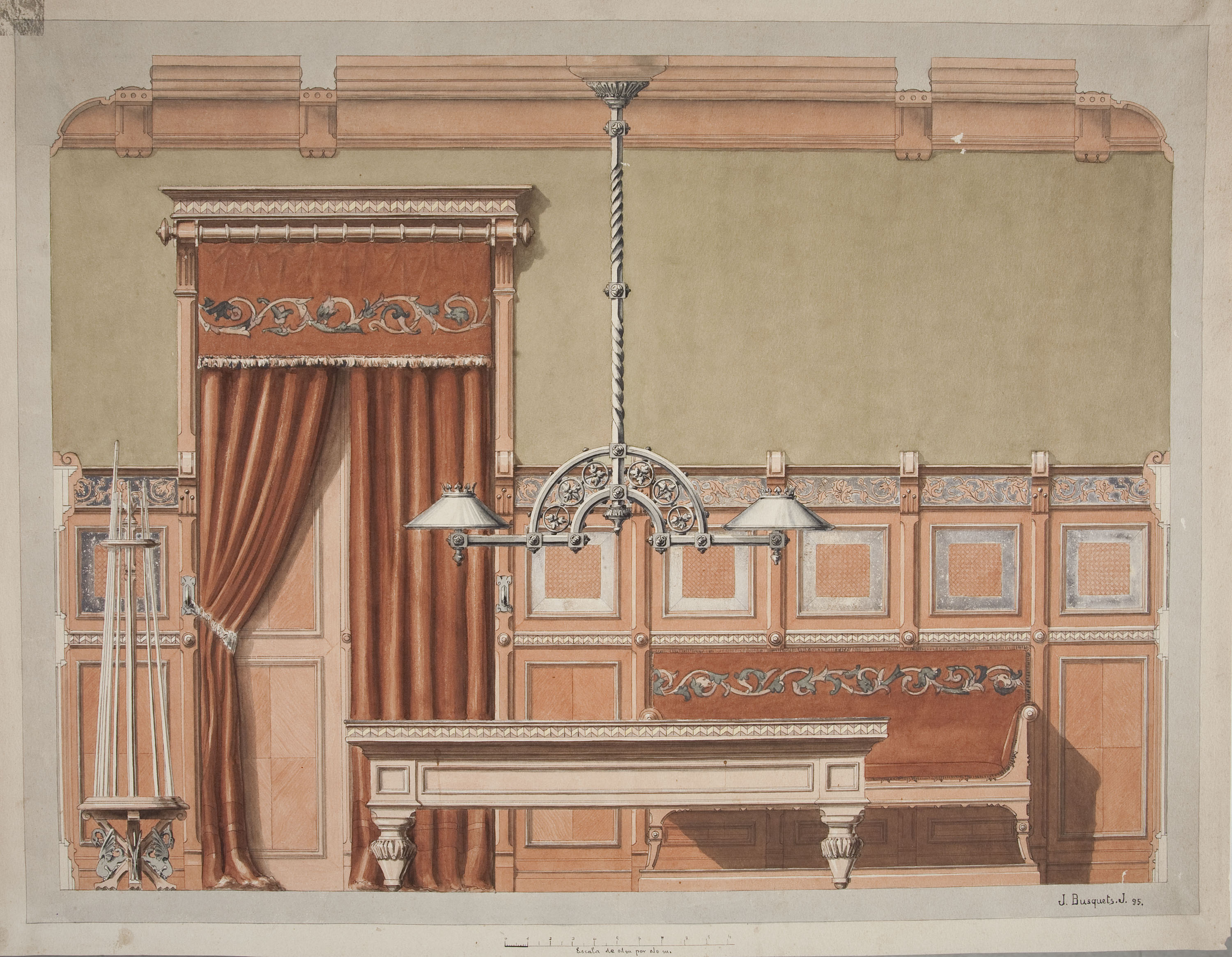 image for: Joan Busquets - Sala de billar - 1895