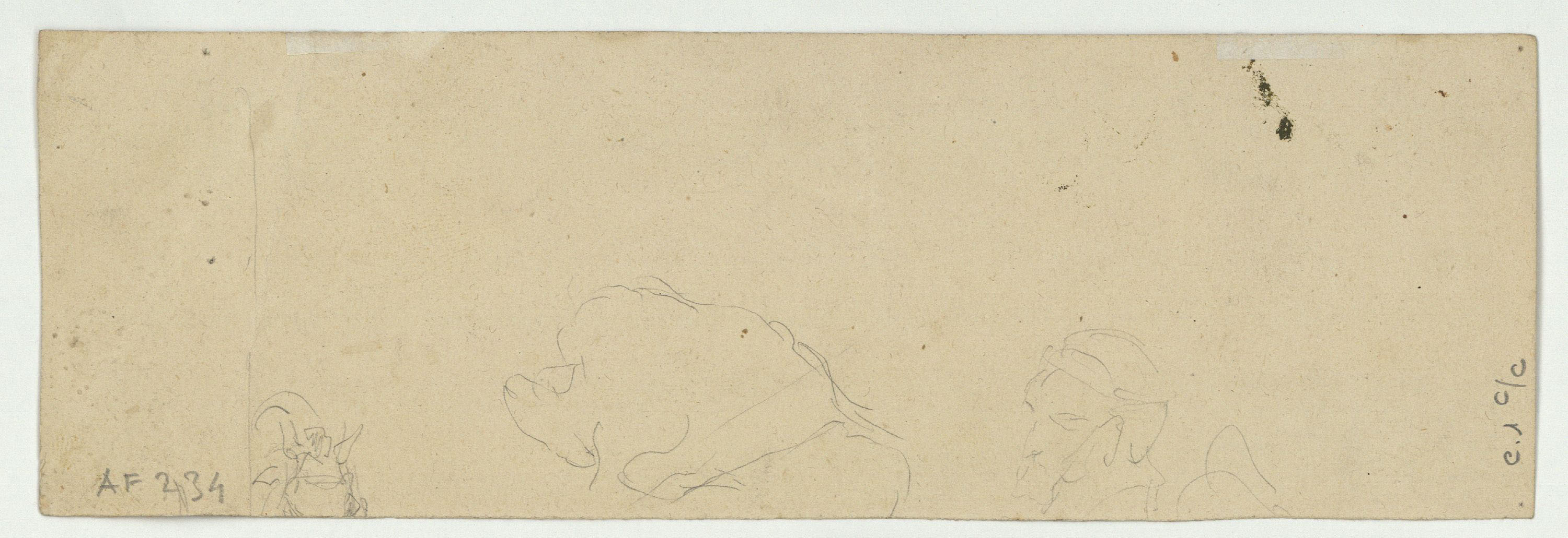 image for: Marià Fortuny - Paisatge marroquí (anvers) / Croquis inconcrets i d&#039;un cap masculí (revers) - Cap a 1860-1862 [1]