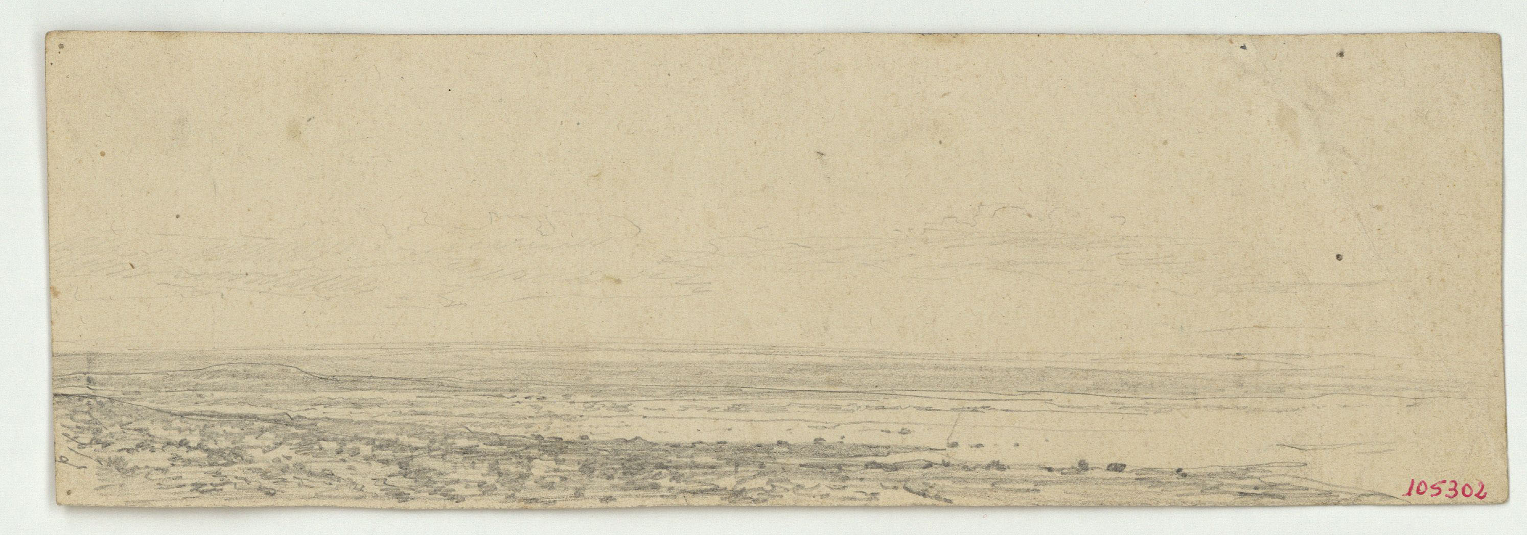 image for: Marià Fortuny - Paisatge marroquí (anvers) / Croquis inconcrets i d&#039;un cap masculí (revers) - Cap a 1860-1862