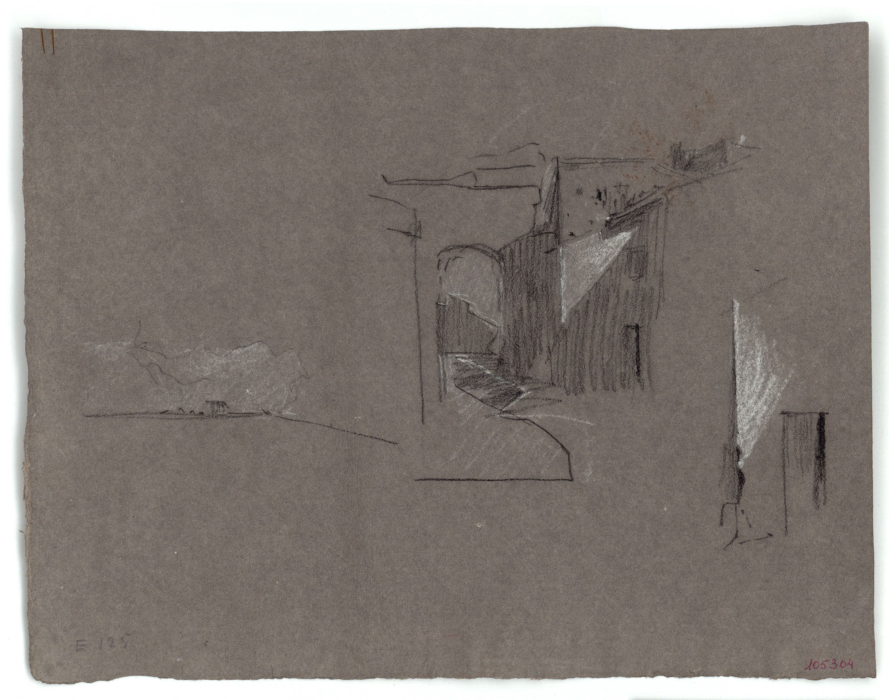 image for: Marià Fortuny - Carrer marroquí (anvers) / Esbós de paisatge (revers) - Cap a 1860-1862