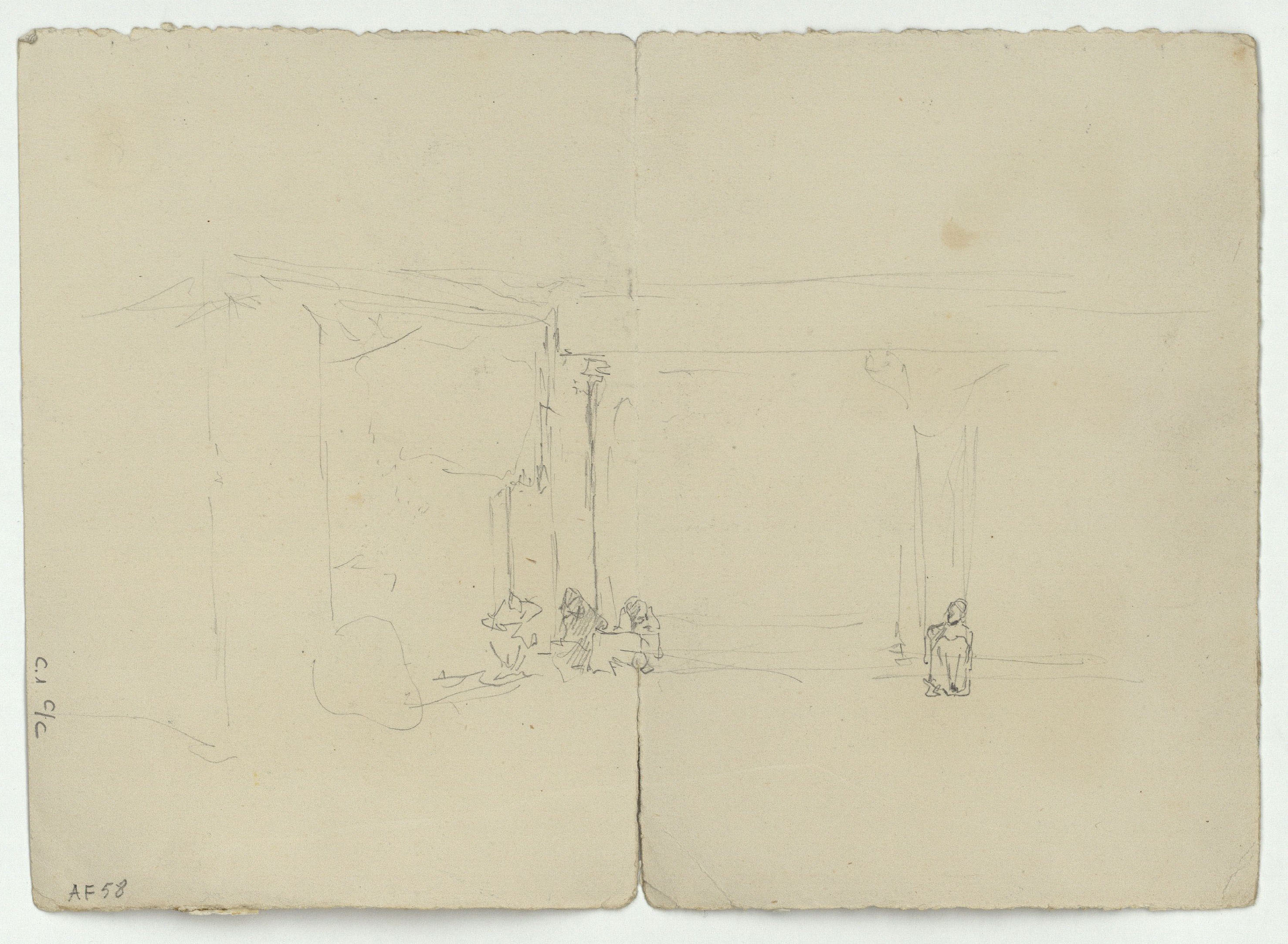 image for: Marià Fortuny - Marroquins asseguts i marroquins a cavall (anvers) / Marroquins asseguts (revers) - Cap a 1860-1862 [1]