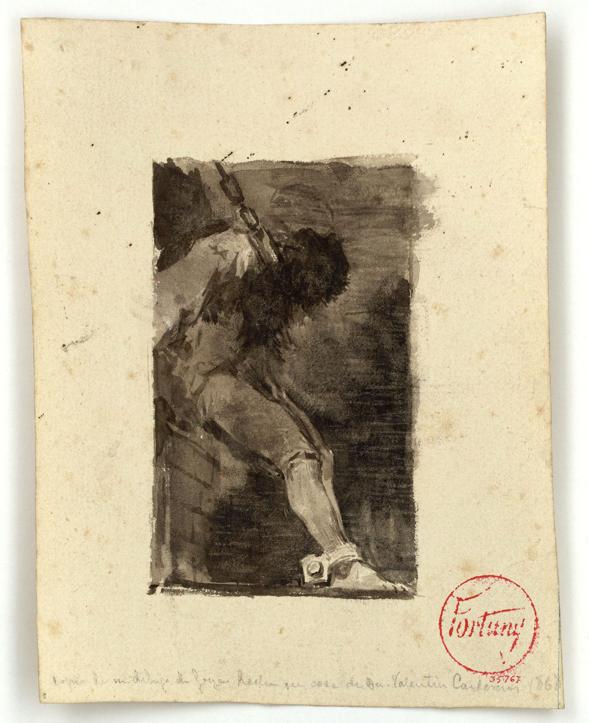 image for: Marià Fortuny - Presoner (còpia d&#039;un dibuix de Goya) - Cap a 1868