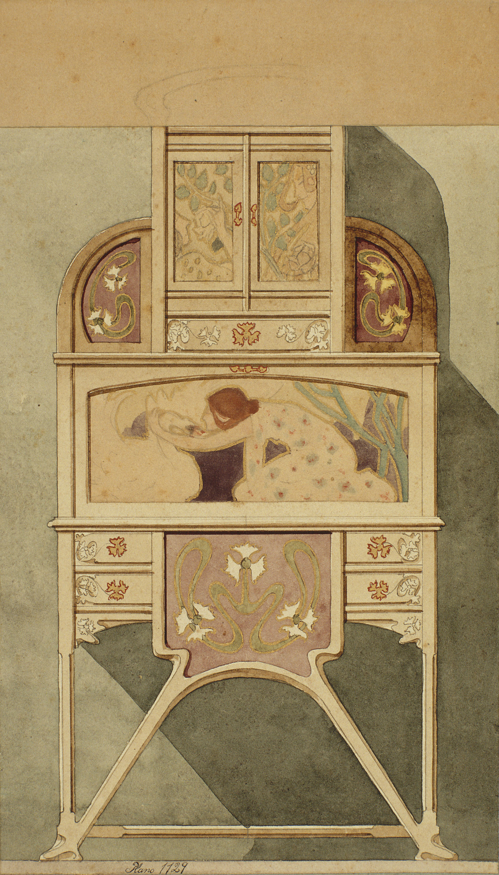 image for: Gaspar Homar - Armari escriptori amb plafons de marqueteria - Cap a 1900-1906