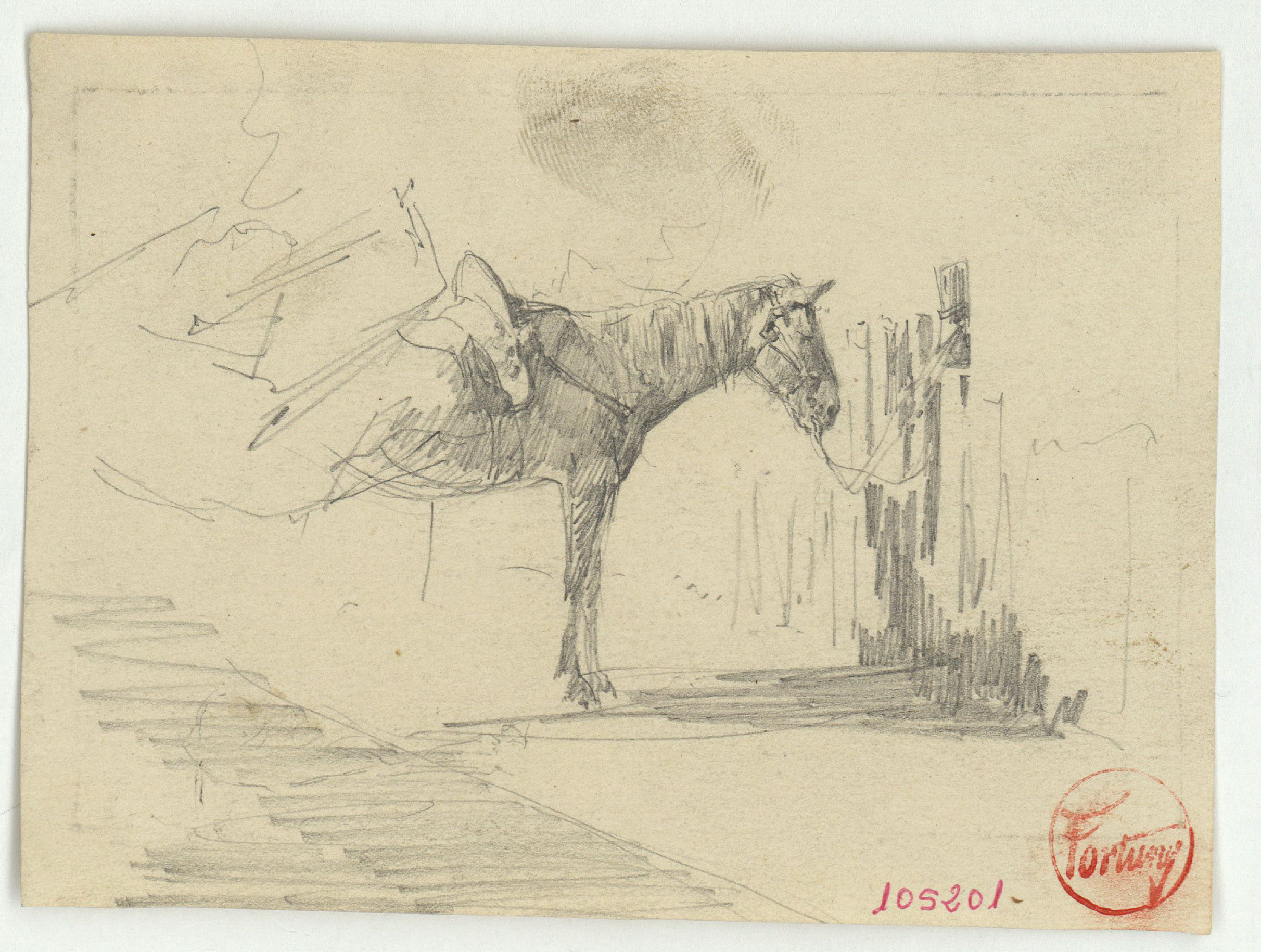 image for: Marià Fortuny - Esbós de cavall - Cap a 1860-1862