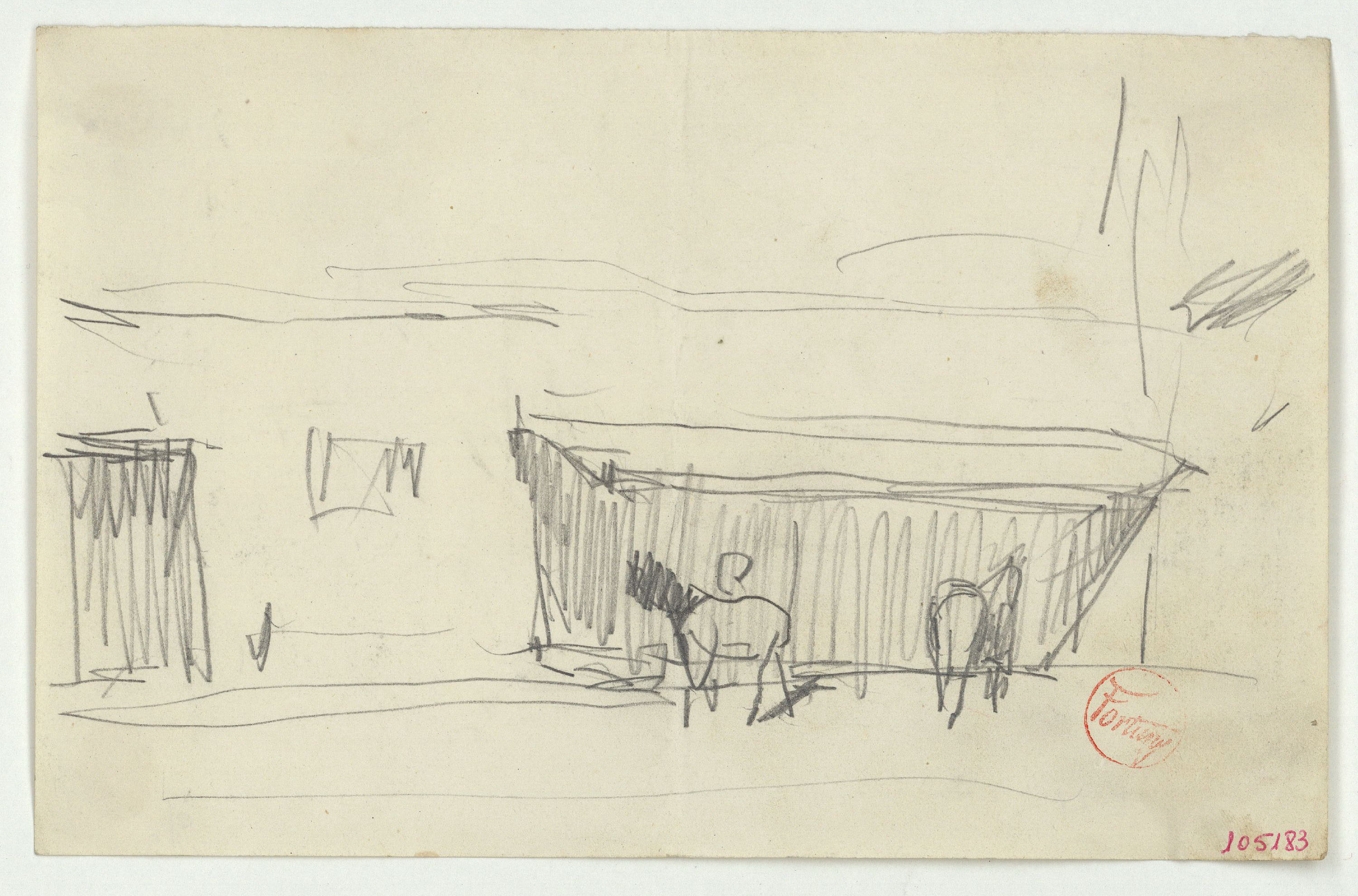 image for: Marià Fortuny - Croquis de cavalls en un estable - Cap a 1867-1872