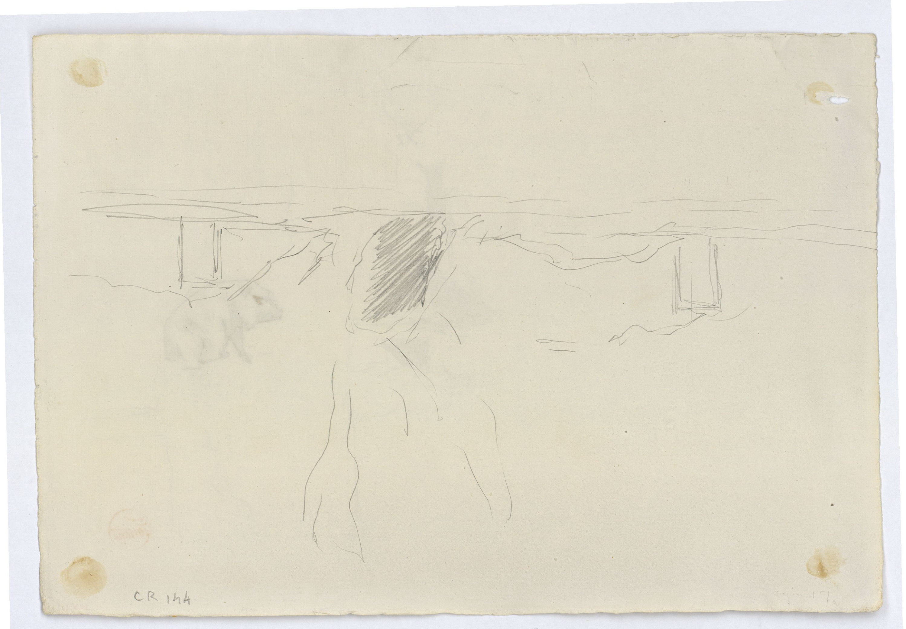 image for: Marià Fortuny - Estudi per al quadre «Els porcs» (anvers) / Croquis inconcret (revers) - Cap a 1872 [1]