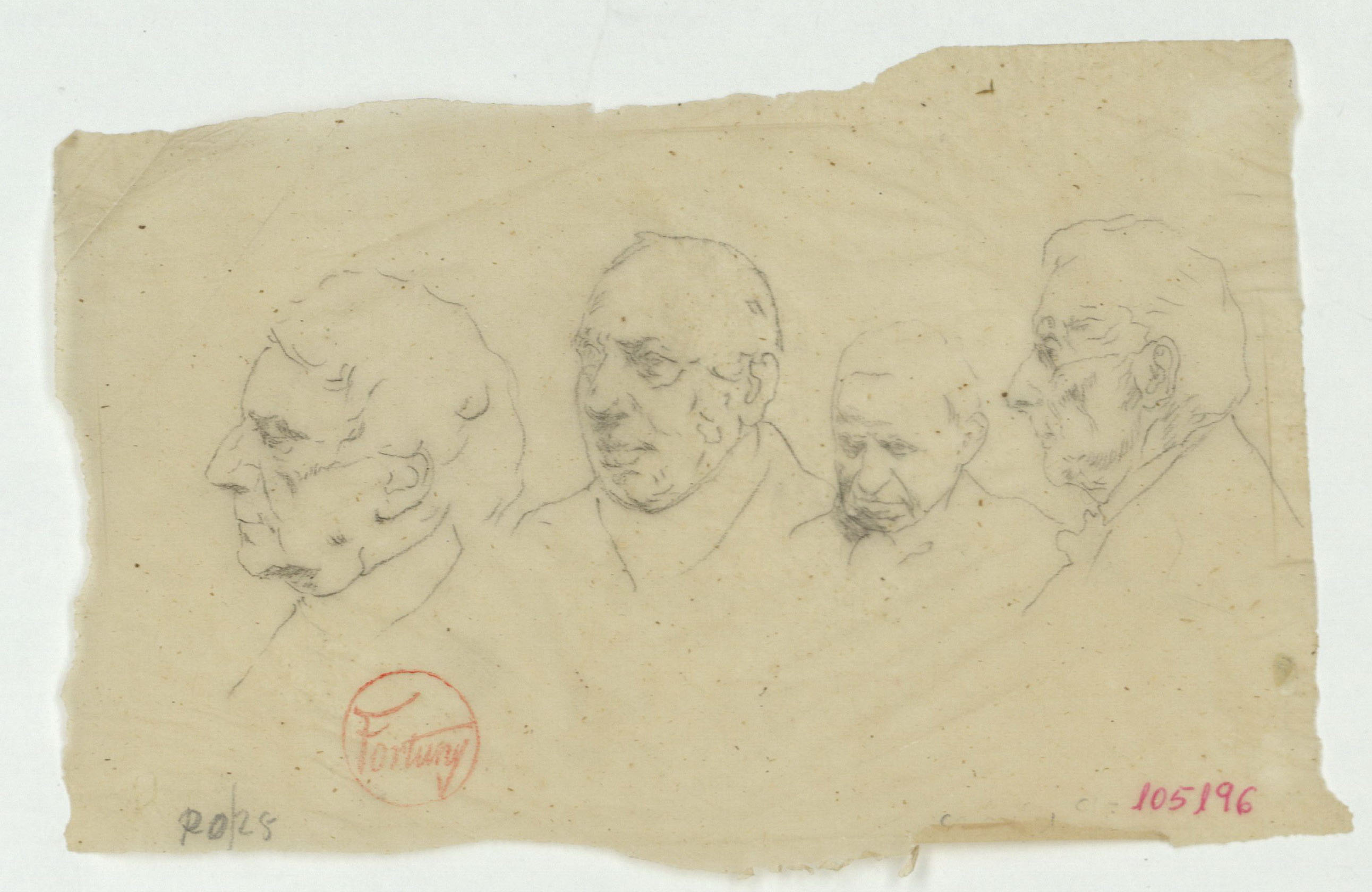 image for: Marià Fortuny - Calc de caps masculins - Cap a 1863-1866