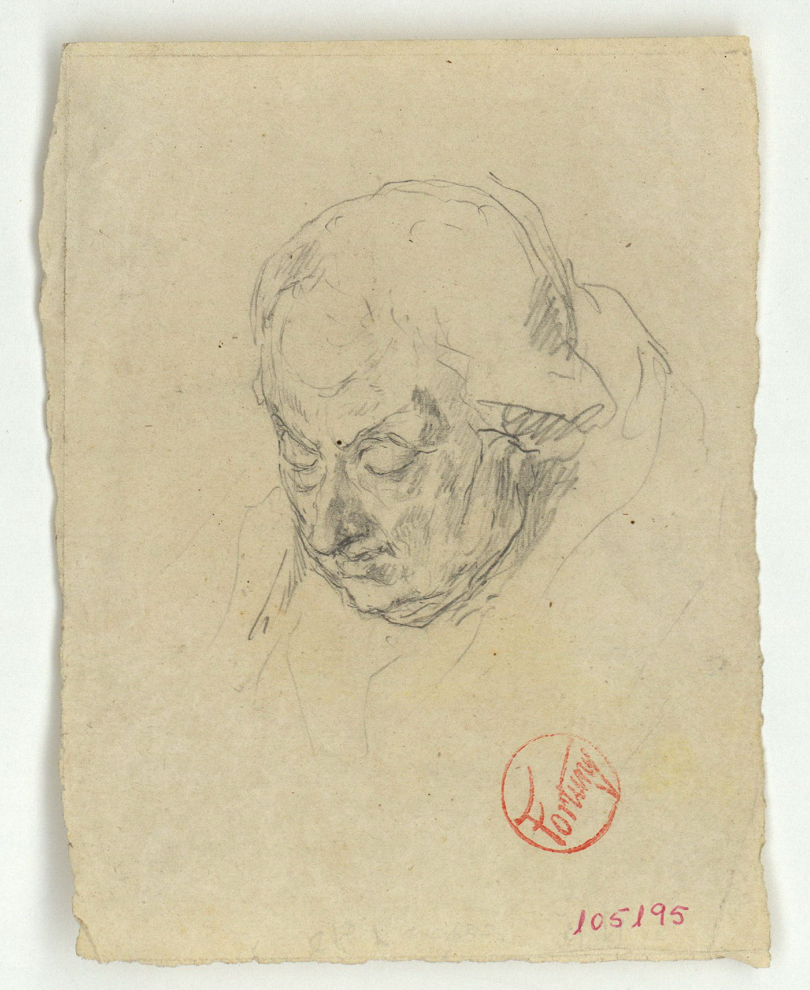 image for: Marià Fortuny - Estudi per al gravat «Dos cardenals» o «Retrat d&#039;un bisbe» - Cap a 1863-1866