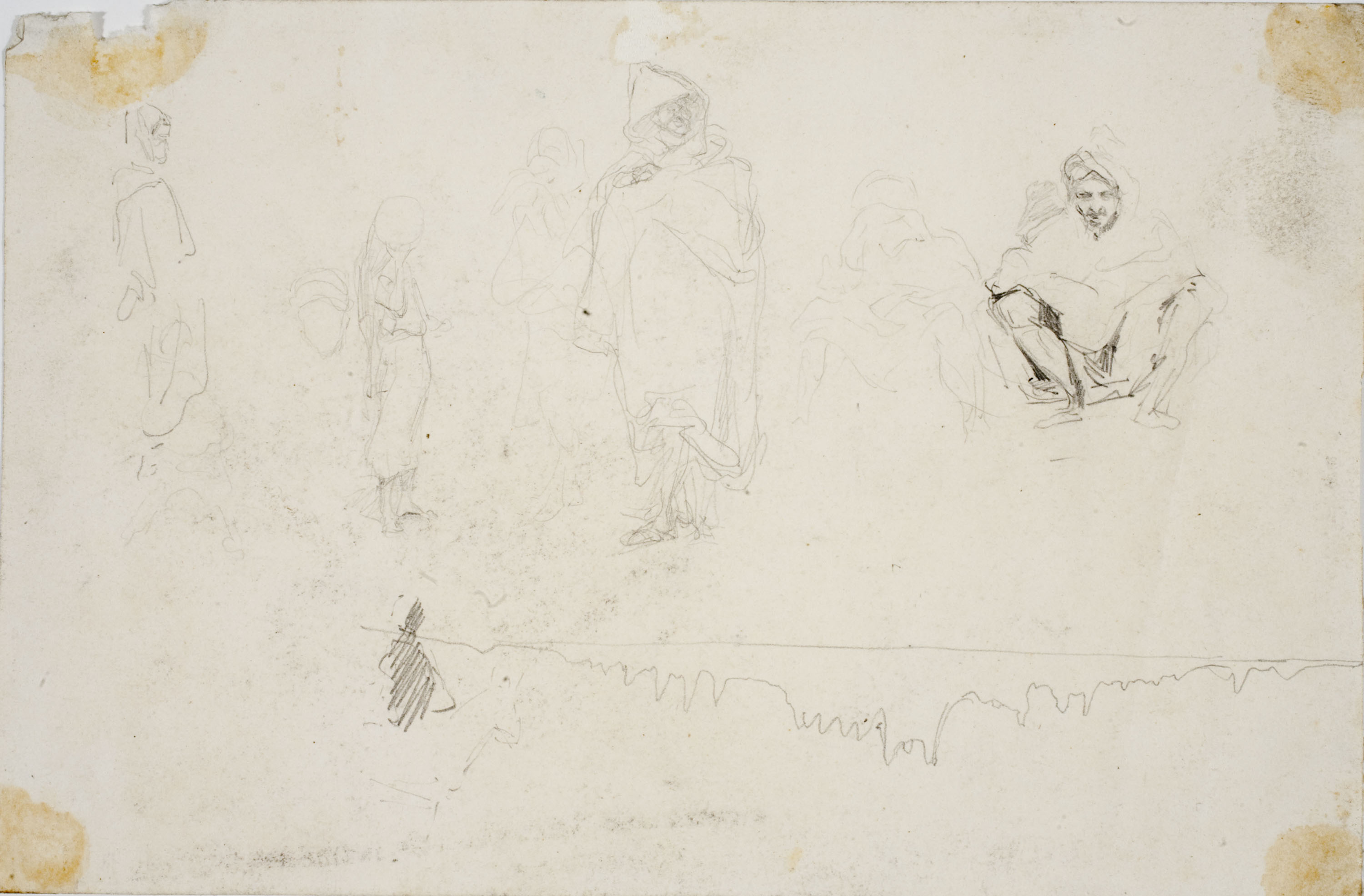 image for: Marià Fortuny - Marroquins i estudi de cavall (anvers) / Marroquins (revers) - Cap a 1860-1862 [1]