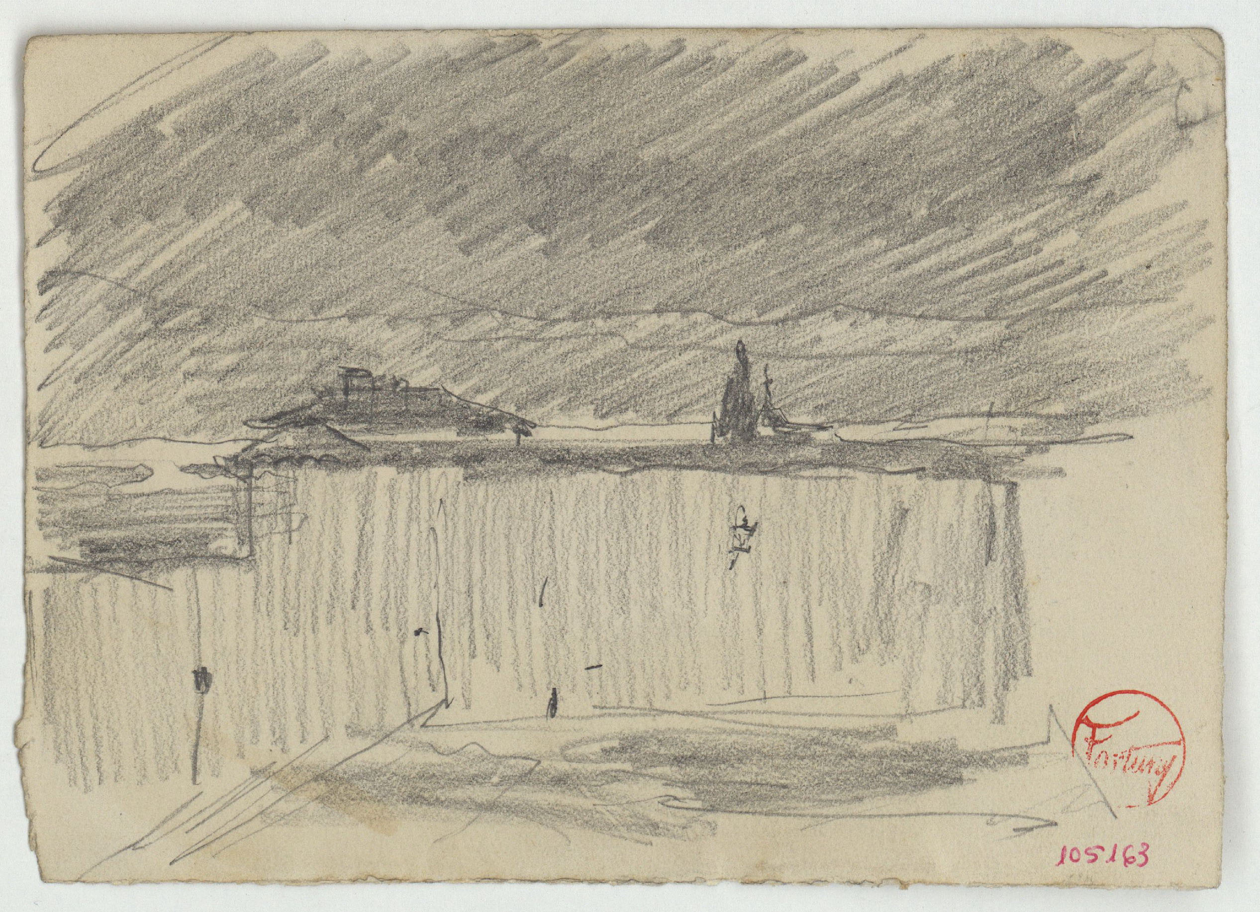 image for: Marià Fortuny - Paisatge amb tàpia - Cap a 1871