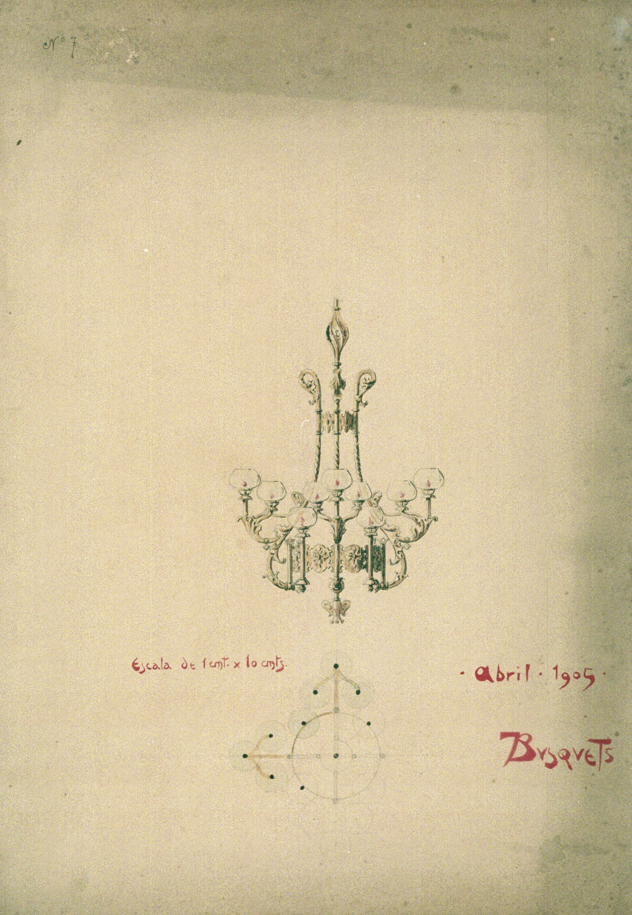 image for: Joan Busquets - Llum, vista frontal i de secció - 1905
