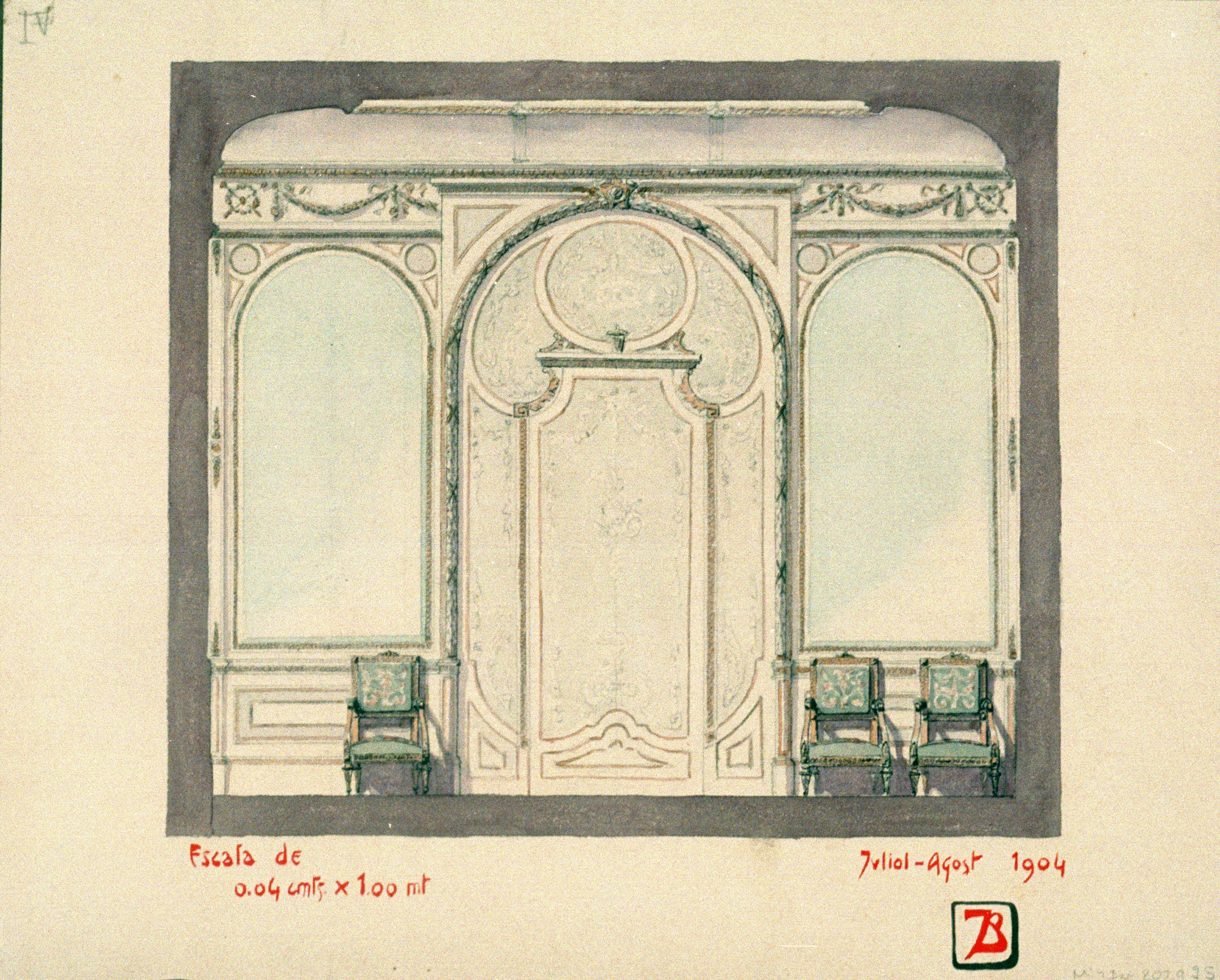 image for: Joan Busquets - Mobiliari i ornamentació per a un saló - 1904