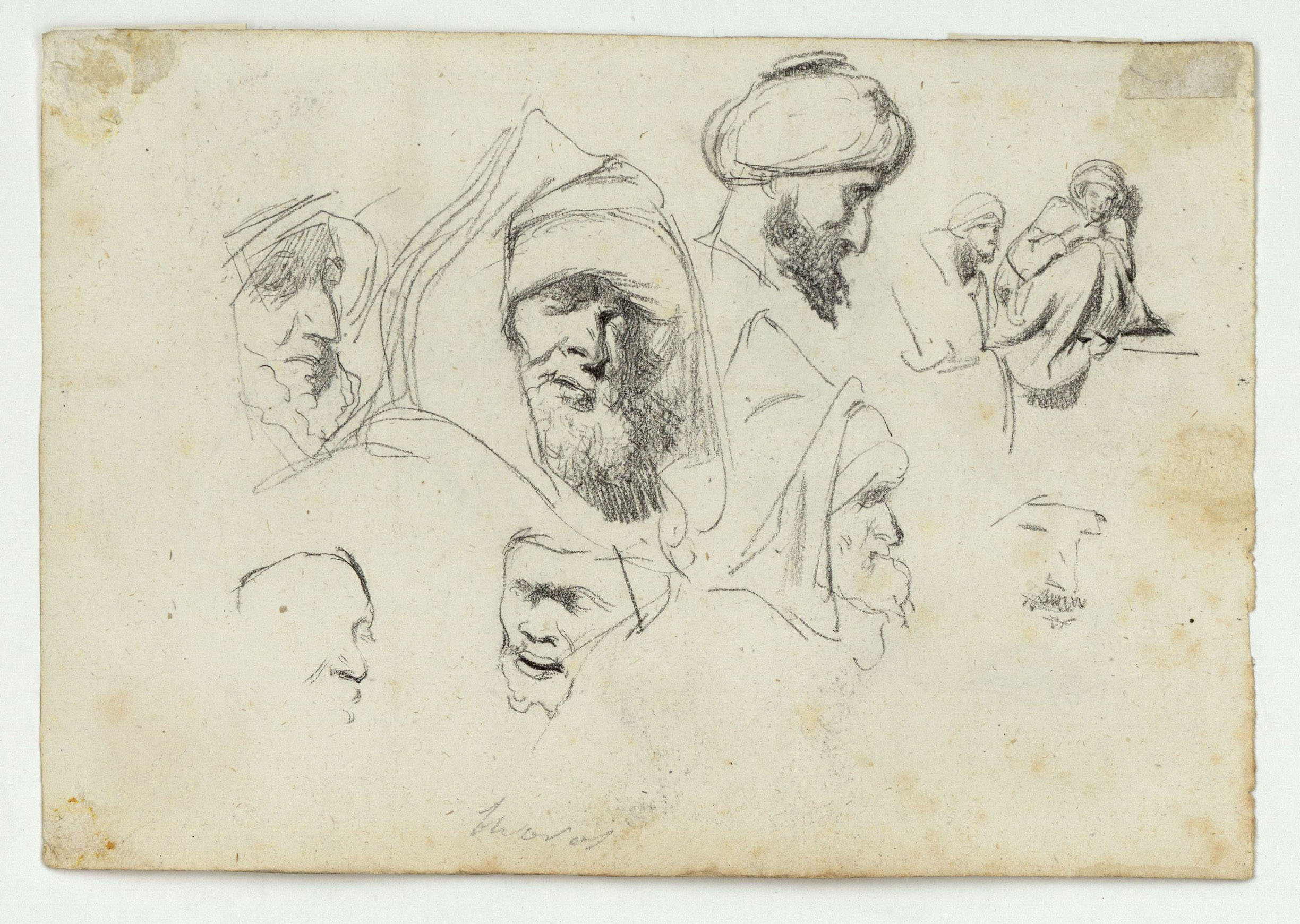 image for: Marià Fortuny - Marroquins (anvers) / Caps de marroquins (revers) - Cap a 1860-1862 [1]
