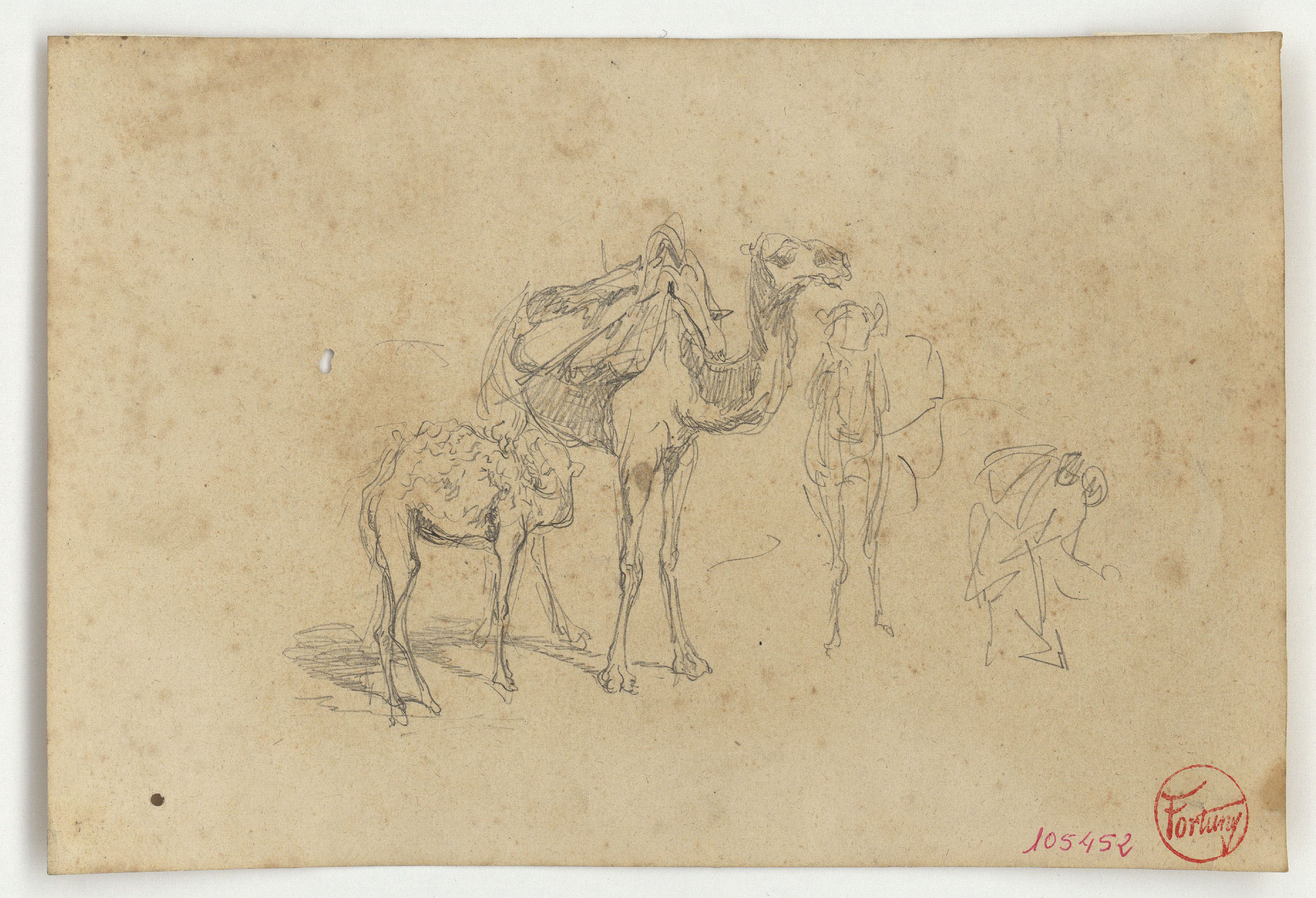 image for: Marià Fortuny - Camells (anvers) / Caps d&#039;home amb turbant (revers) - Cap a 1860-1862