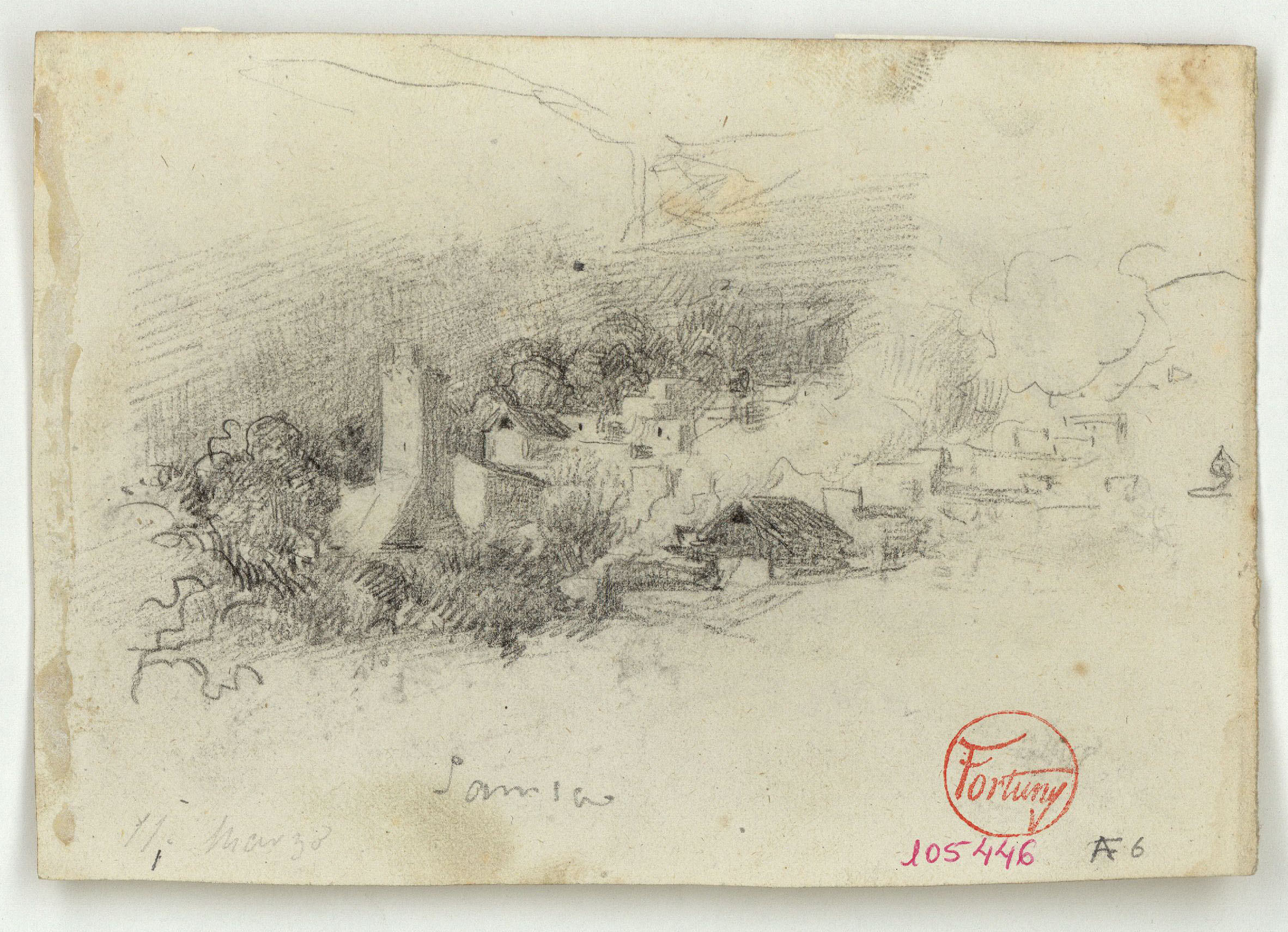 image for: Marià Fortuny - Samsa (anvers) / Població marroquina (revers) - Cap a 1860