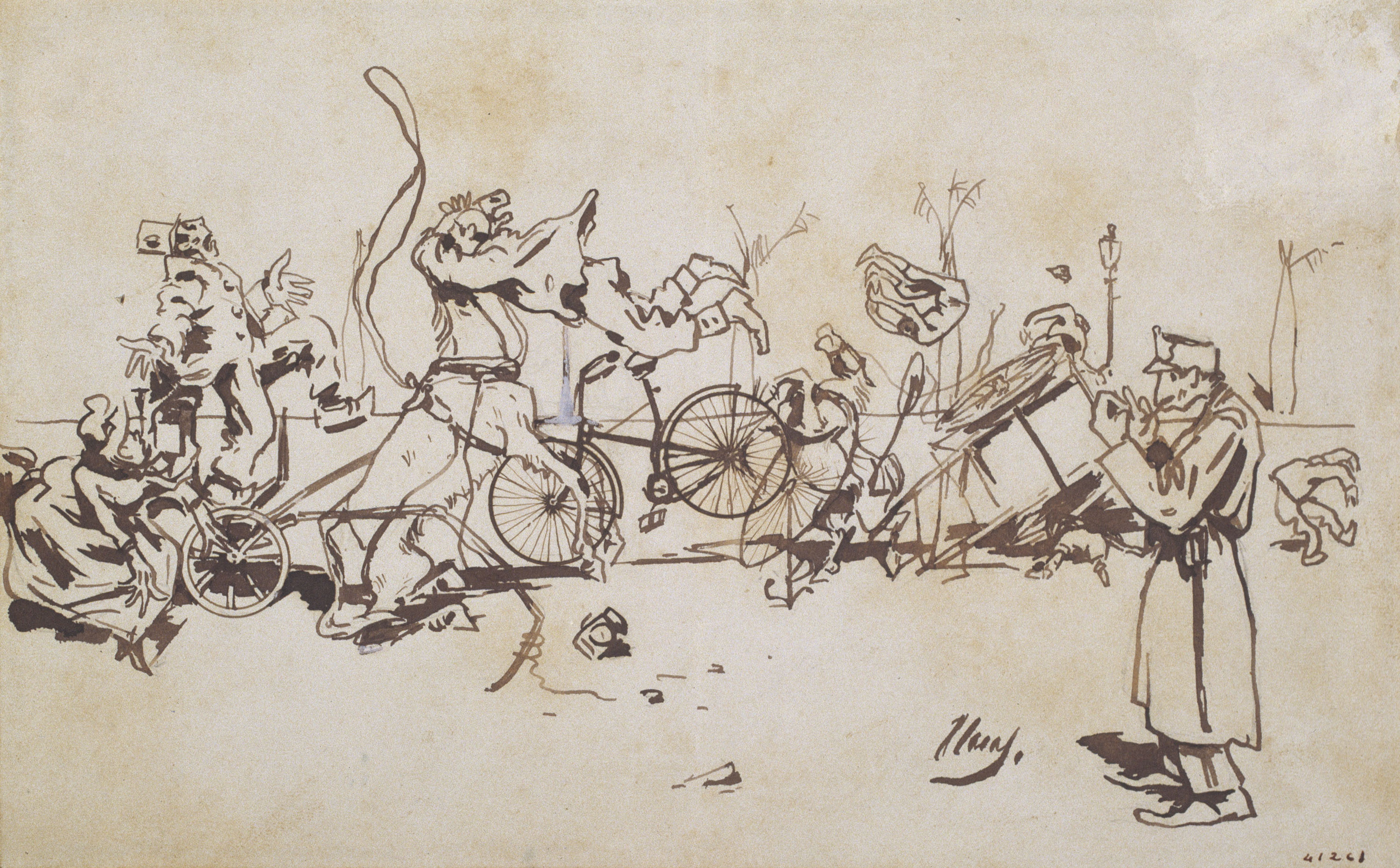 image for: Ramon Casas - Al ayre llibre. Se troban sense adonarsen y ¡alsa! la pila del greix... - 1889