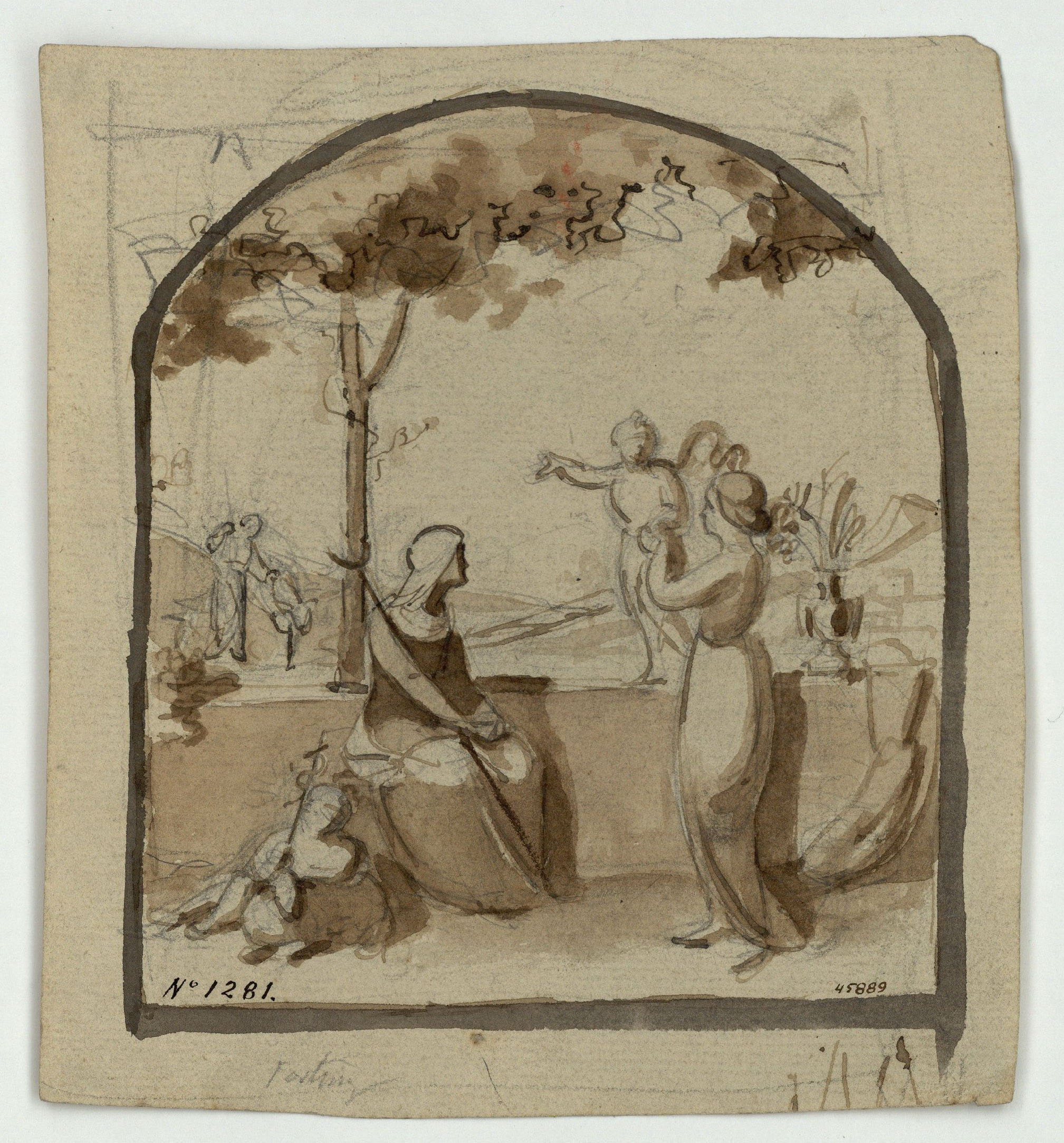 image for: Marià Fortuny - Santa Isabel, sant Joanet i la Mare de Déu amb el Nen - Cap a 1855-1858
