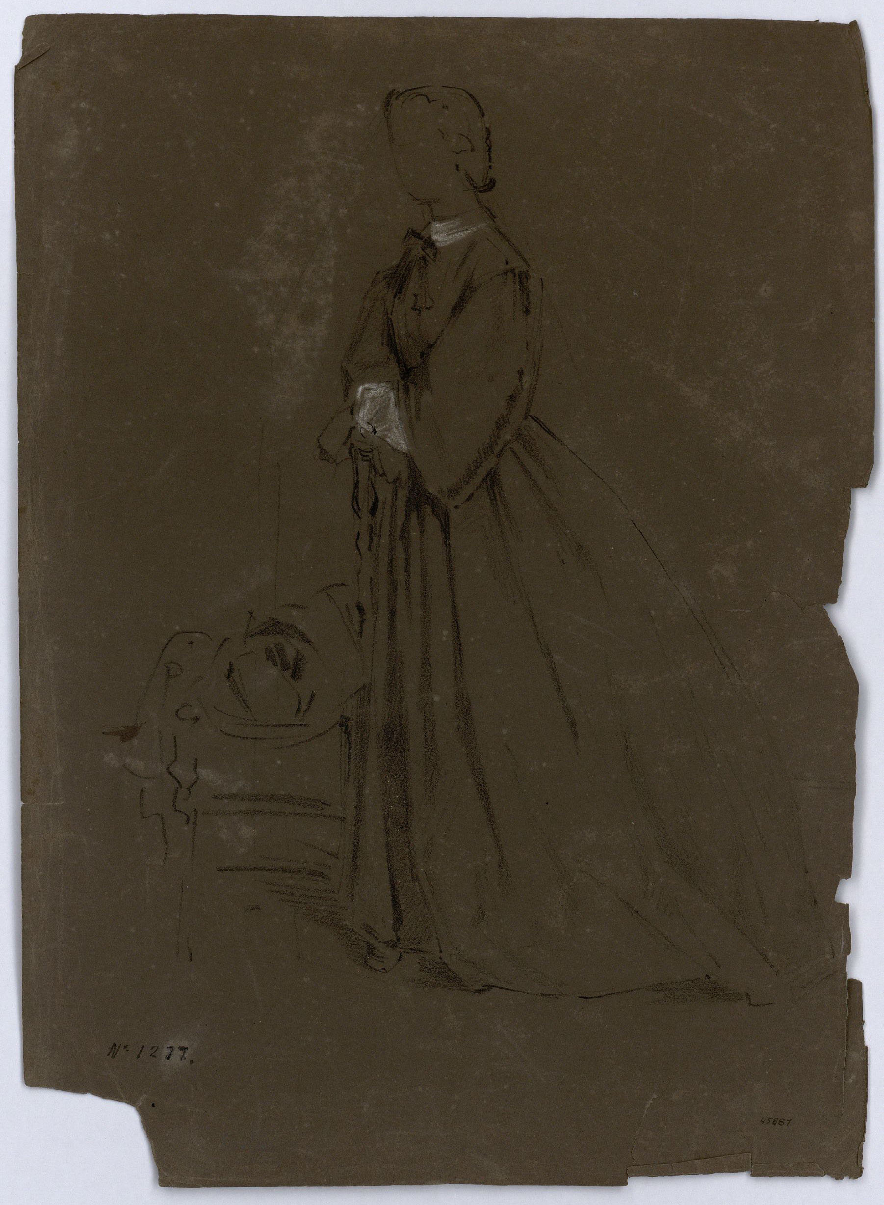 image for: Marià Fortuny - Estudi per a un retrat femení - Cap a 1856-1858