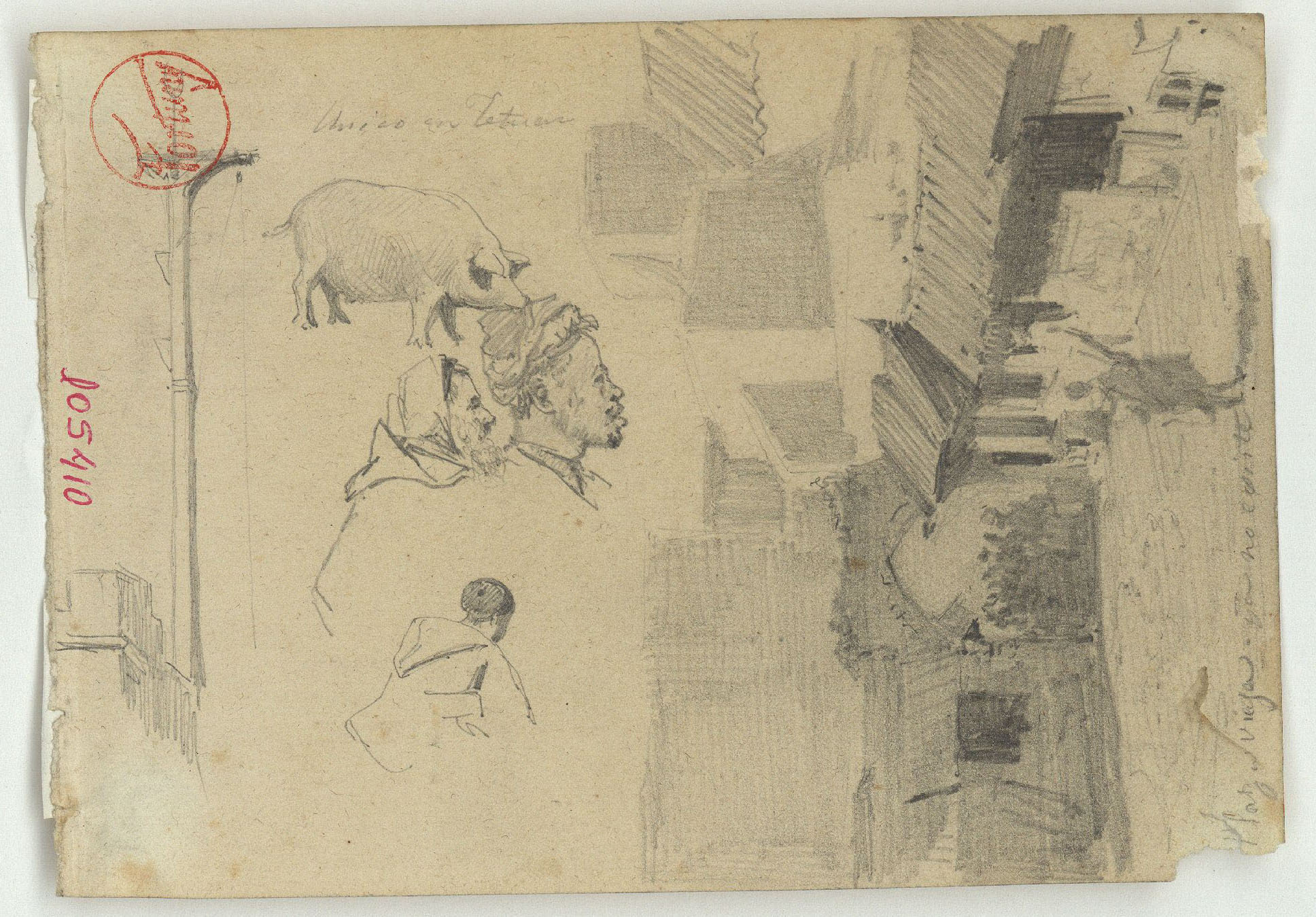 image for: Marià Fortuny - Plaza vieja; ya no existe - Cap a 1860-1862