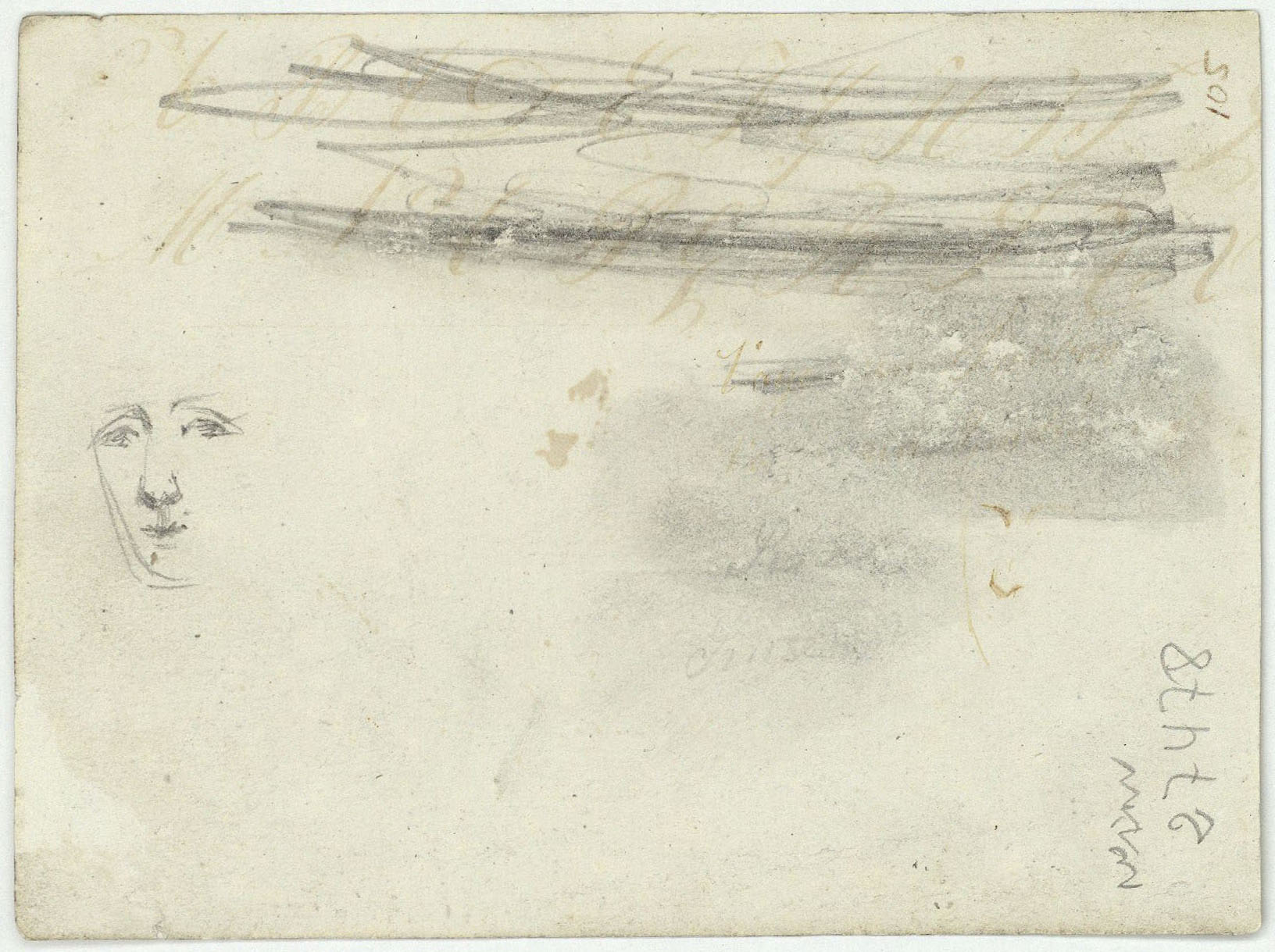 image for: Marià Fortuny - Bust femení (anvers) / Esbós de cara (revers) - Cap a 1856-1858 [1]