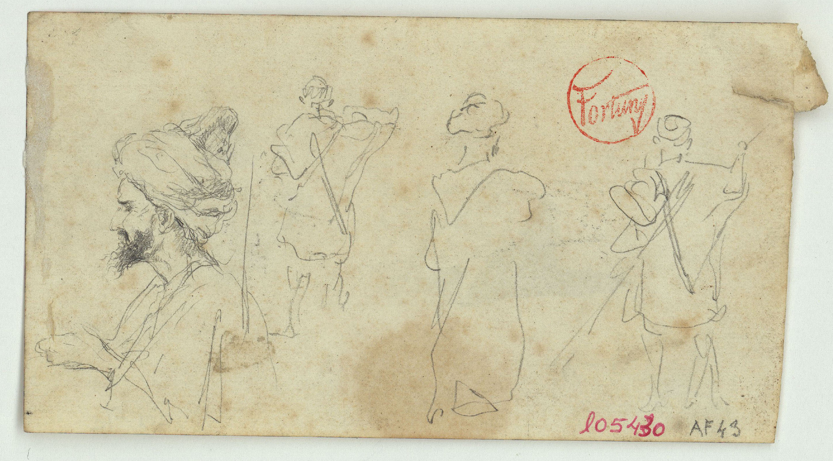 image for: Marià Fortuny - Marroquins (anvers) / Bou i marroquí (revers) - Cap a 1860-1862