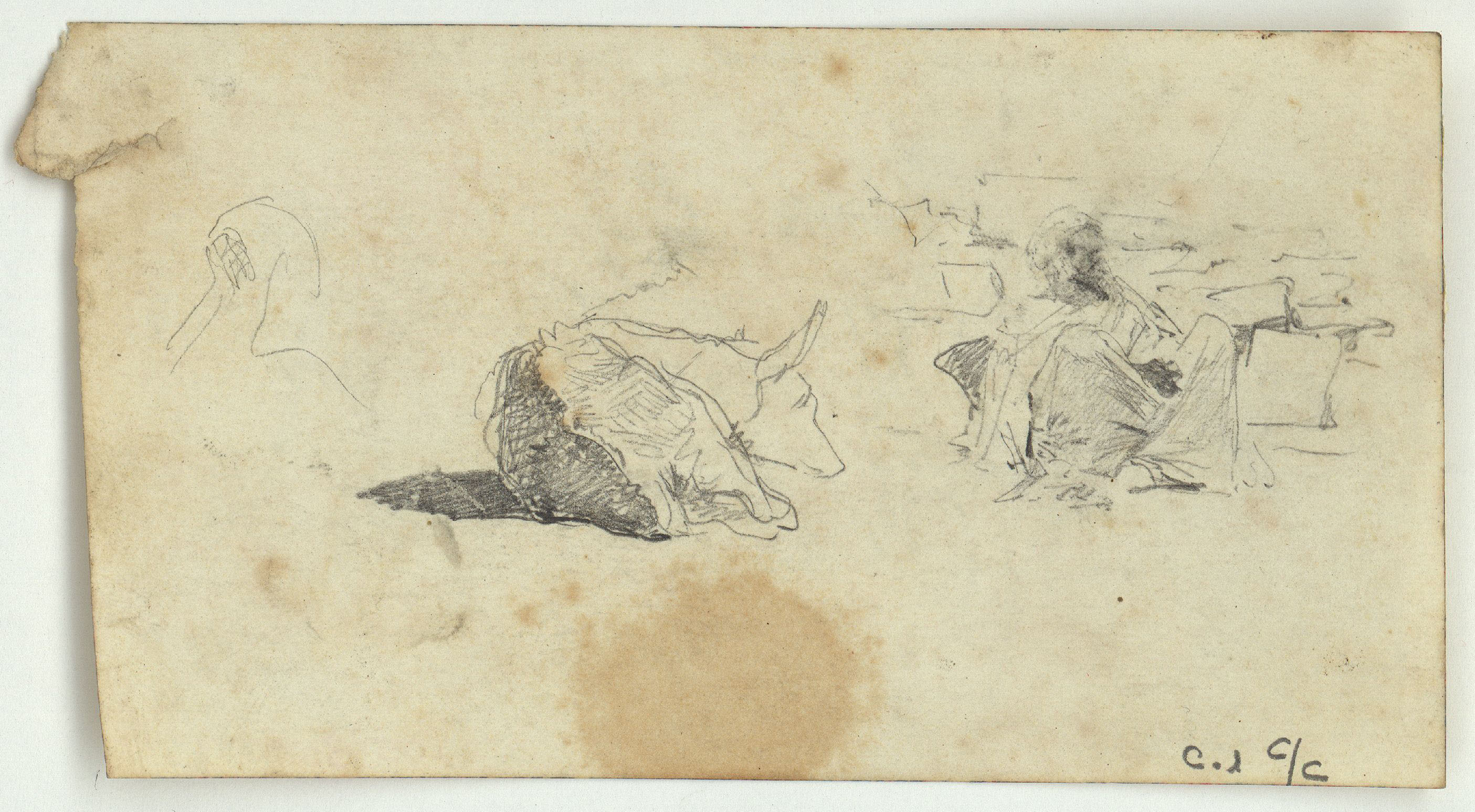 image for: Marià Fortuny - Marroquins (anvers) / Bou i marroquí (revers) - Cap a 1860-1862 [1]