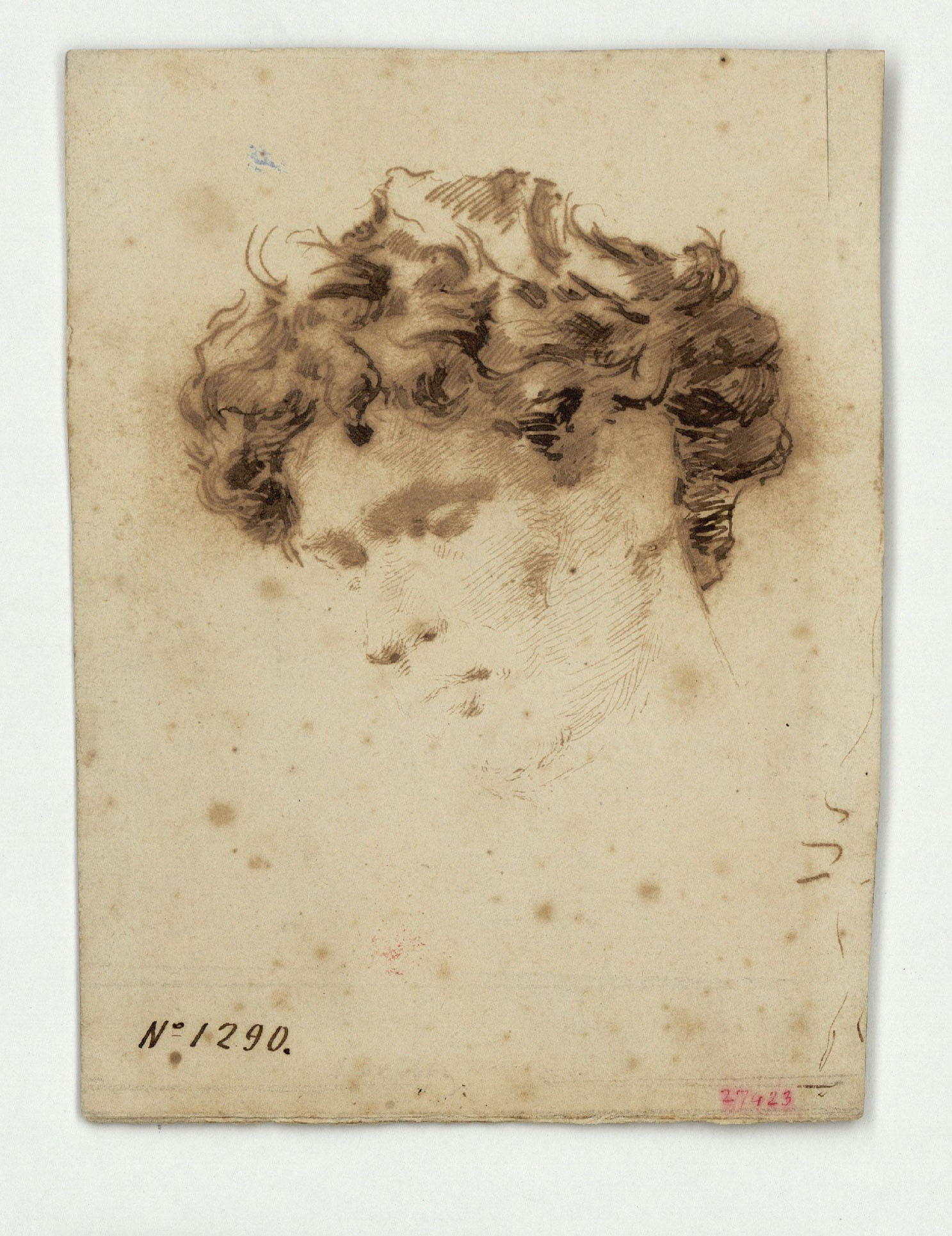 image for: Marià Fortuny - Estudi per al gravat «La Victòria» - Cap a 1869