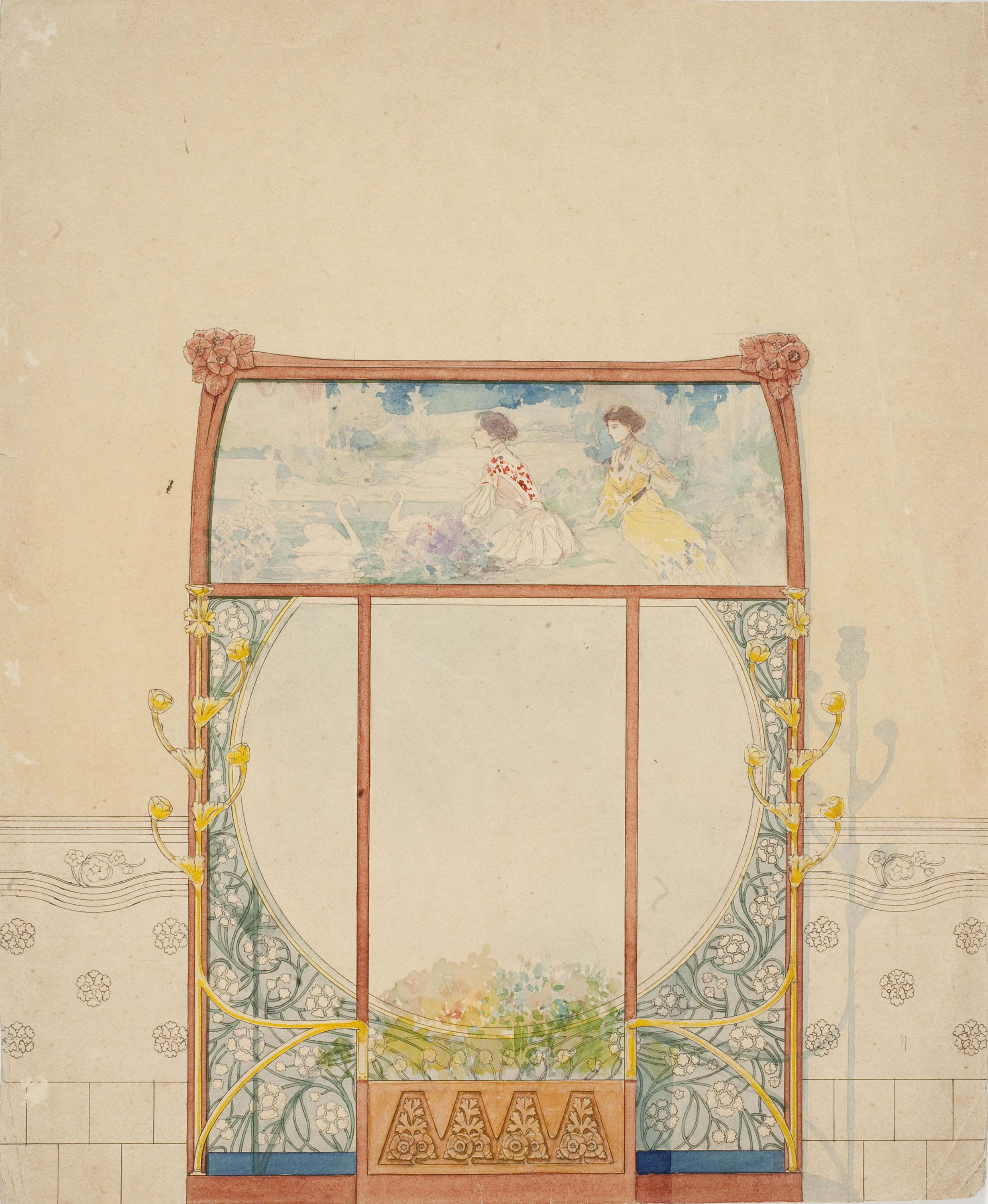 image for: Gaspar Homar - Paraigüer amb plafons de marqueteria i mirall - Cap a 1905