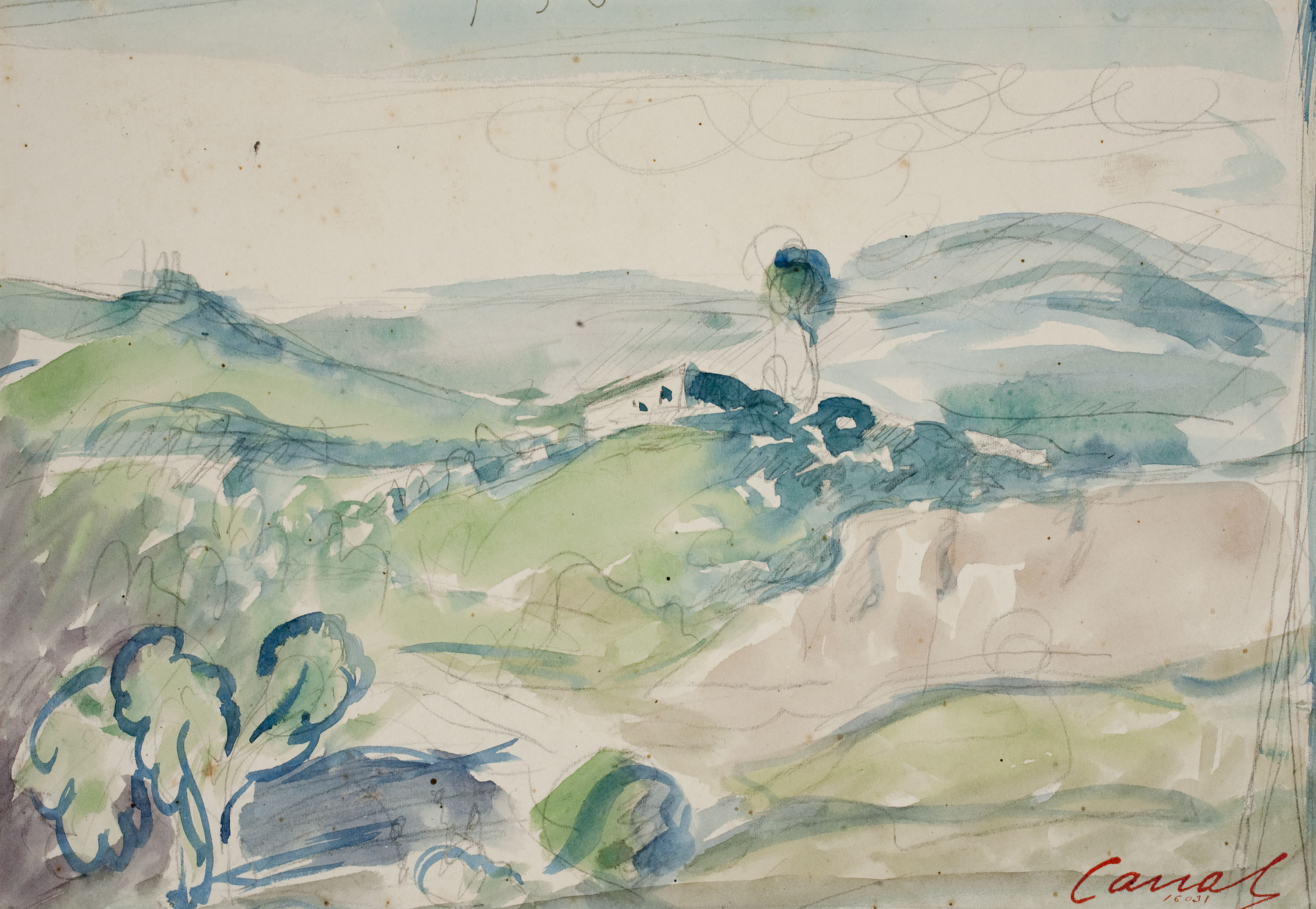 image for: Ricard Canals - Estudi per al quadre «Paisatge amb torrent (Piera)» - Cap a 1920