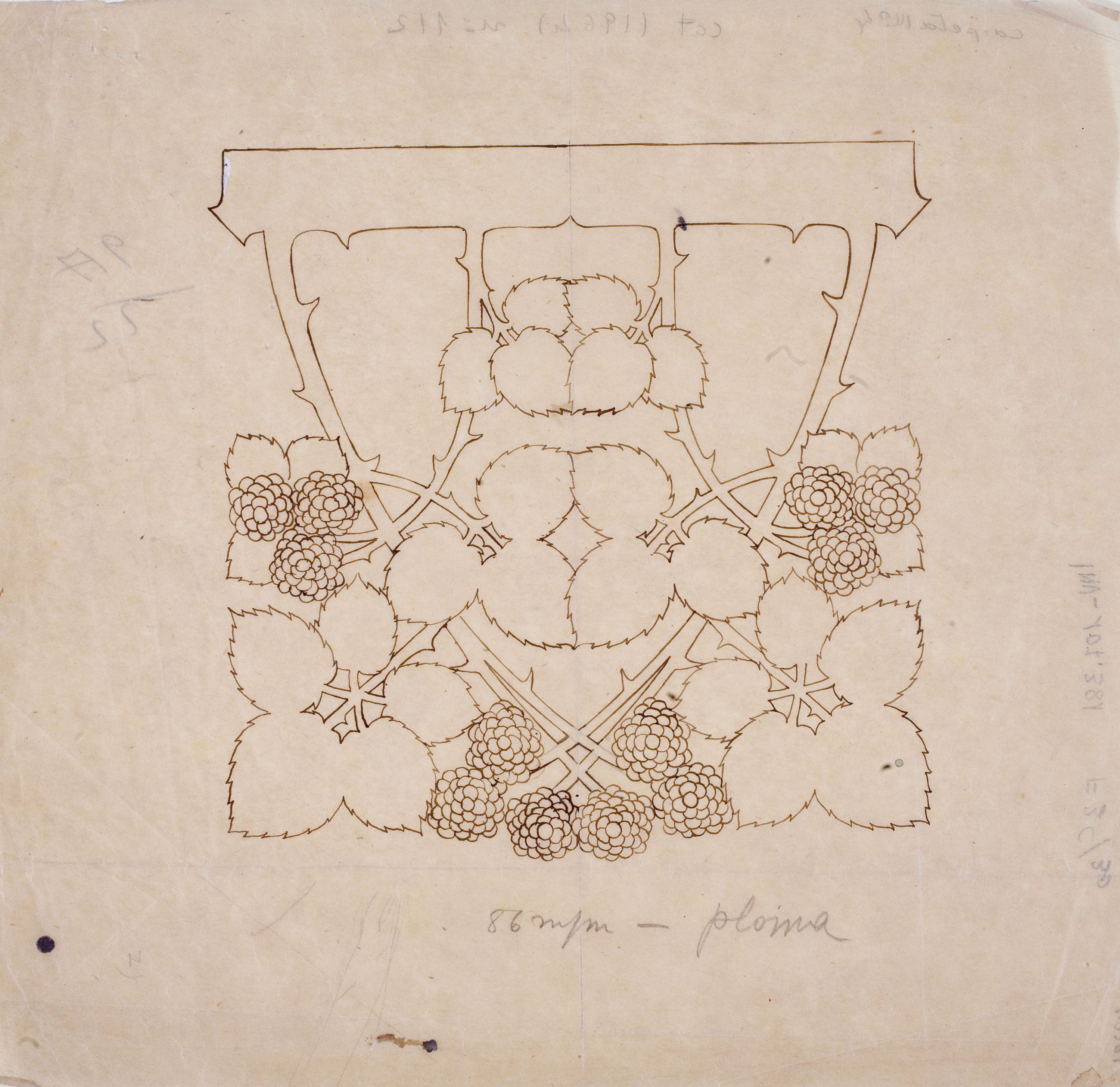 image for: Gaspar Homar - Frontissa de llautó - Cap a 1905