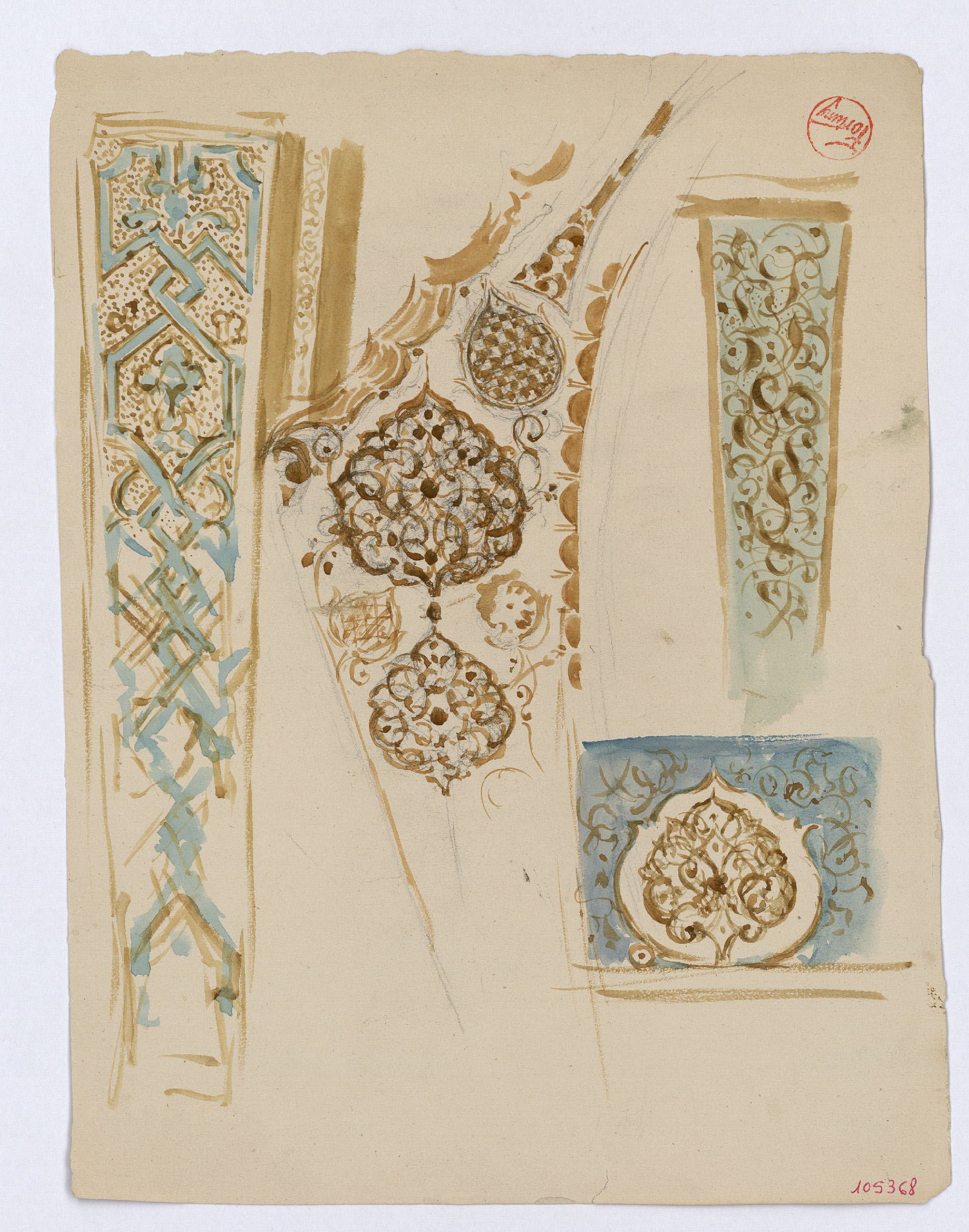 image for: Marià Fortuny - Ornamentacions d&#039;estil musulmà - Cap a 1870-1872