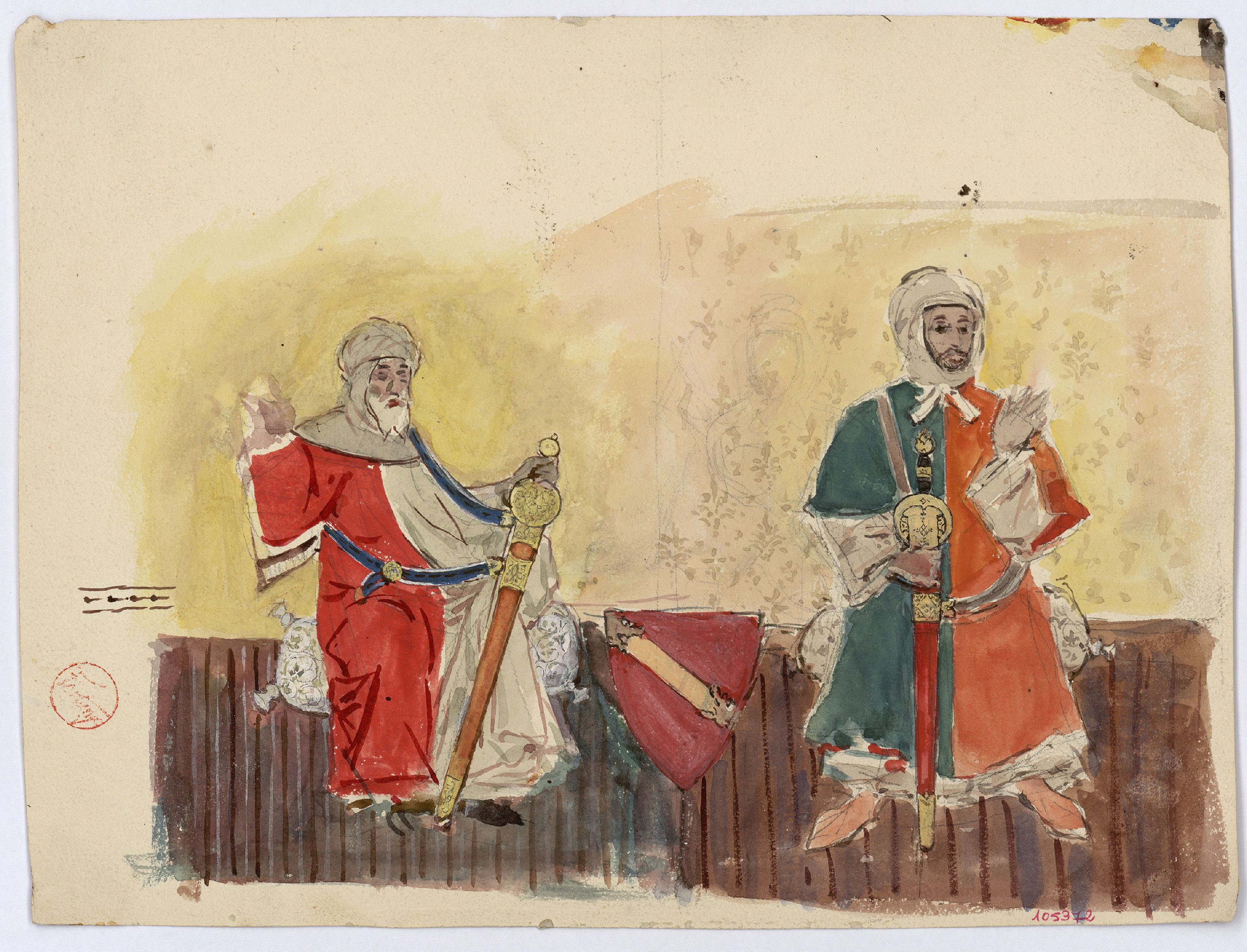 image for: Marià Fortuny - Còpia de part del sostre de la Sala dels Reis de l&#039;Alhambra - Cap a 1870-1872