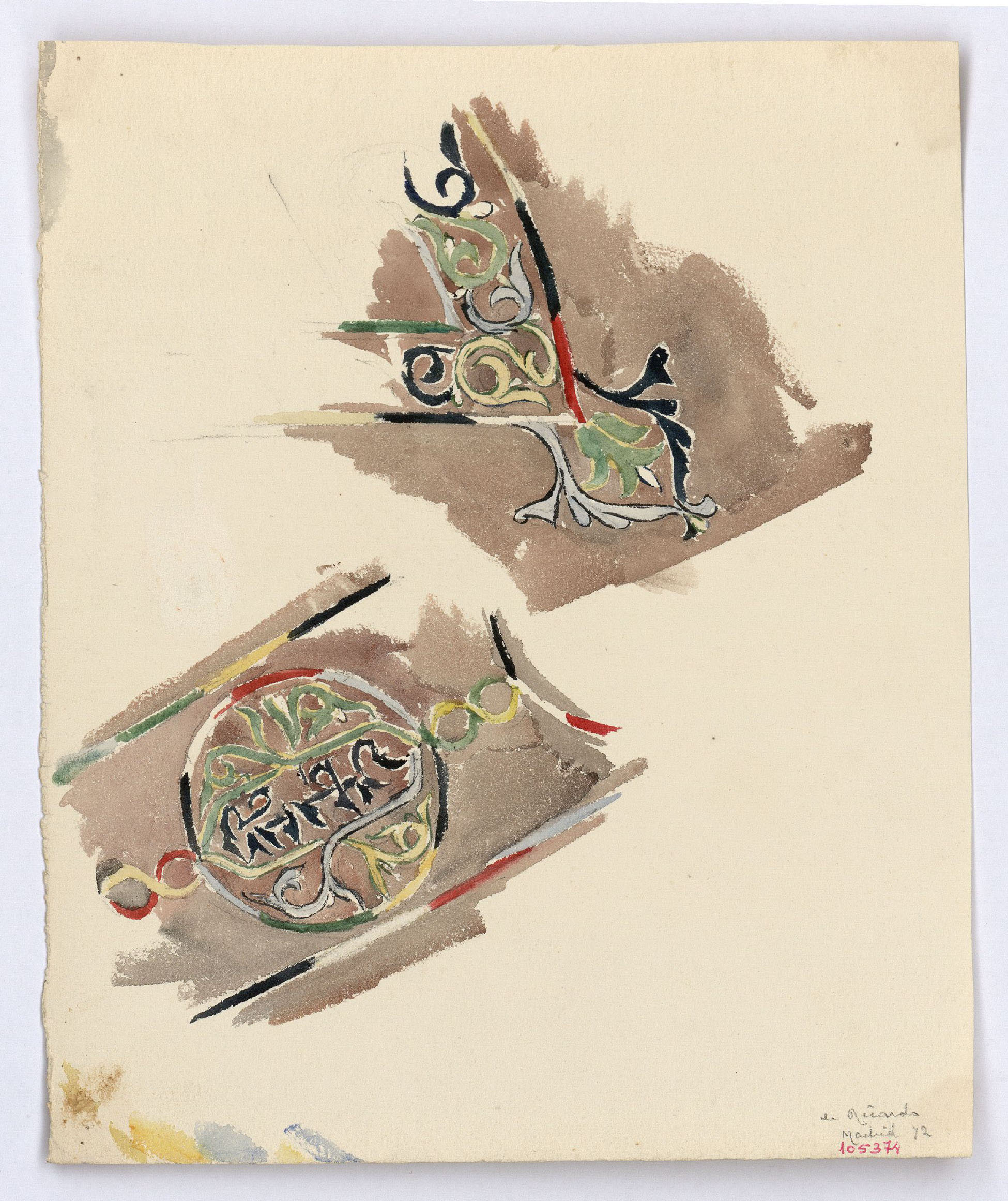 image for: Marià Fortuny - Ornamentacions d&#039;estil musulmà - Cap a 1870-1872
