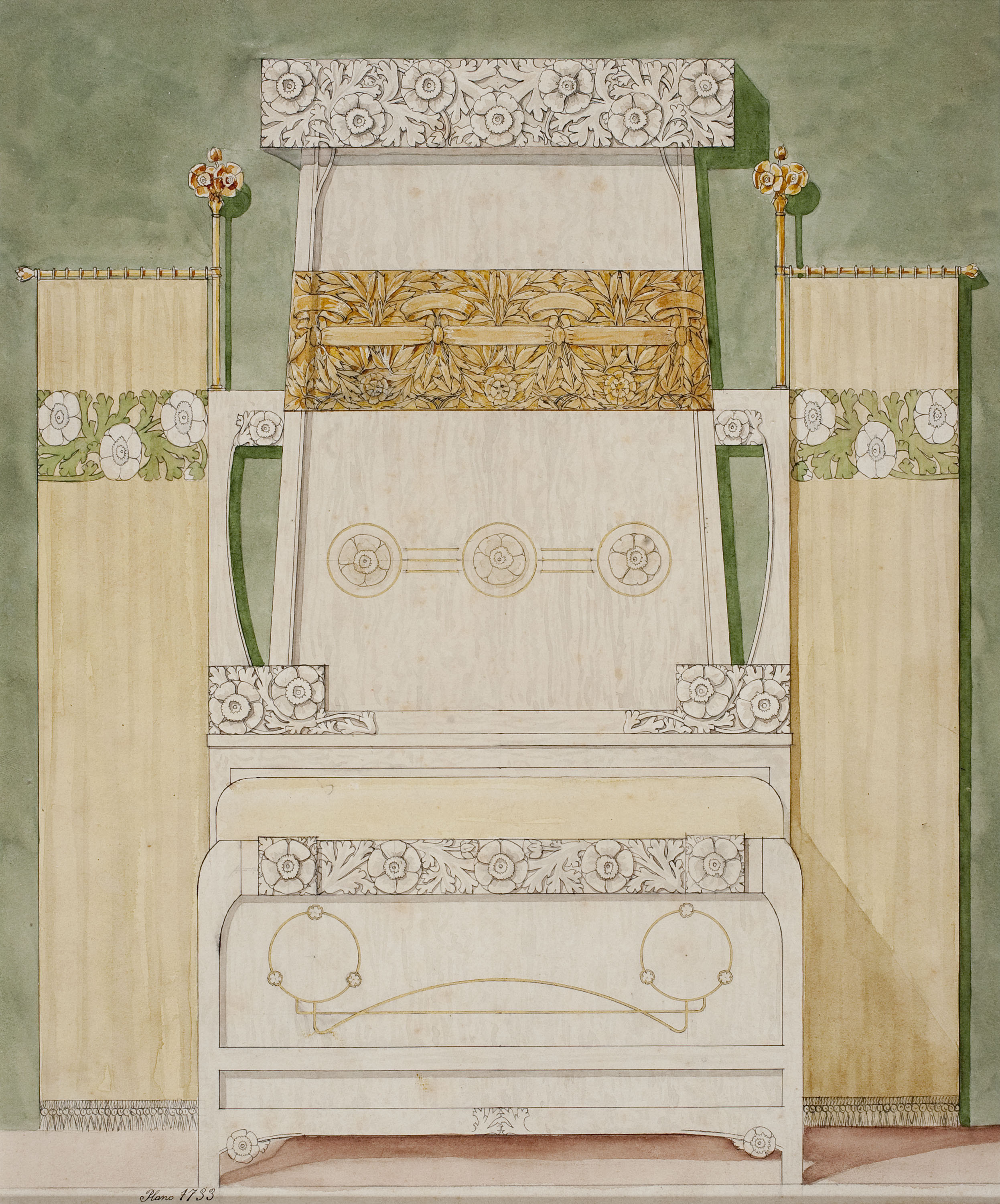 image for: Gaspar Homar - Llit amb capçal ornamentat - Cap a 1900-1906