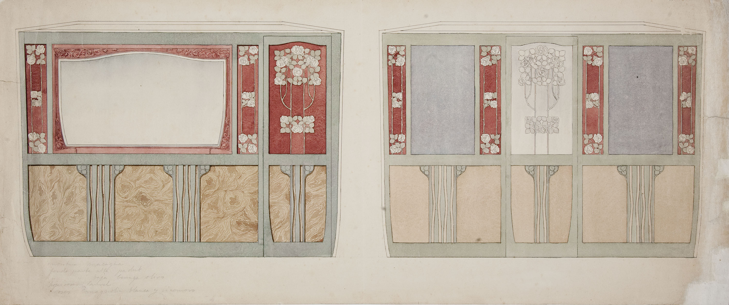 image for: Gaspar Homar - Arrambadors per al saló de la casa Lleó Morera de Barcelona - Cap a 1903-1905