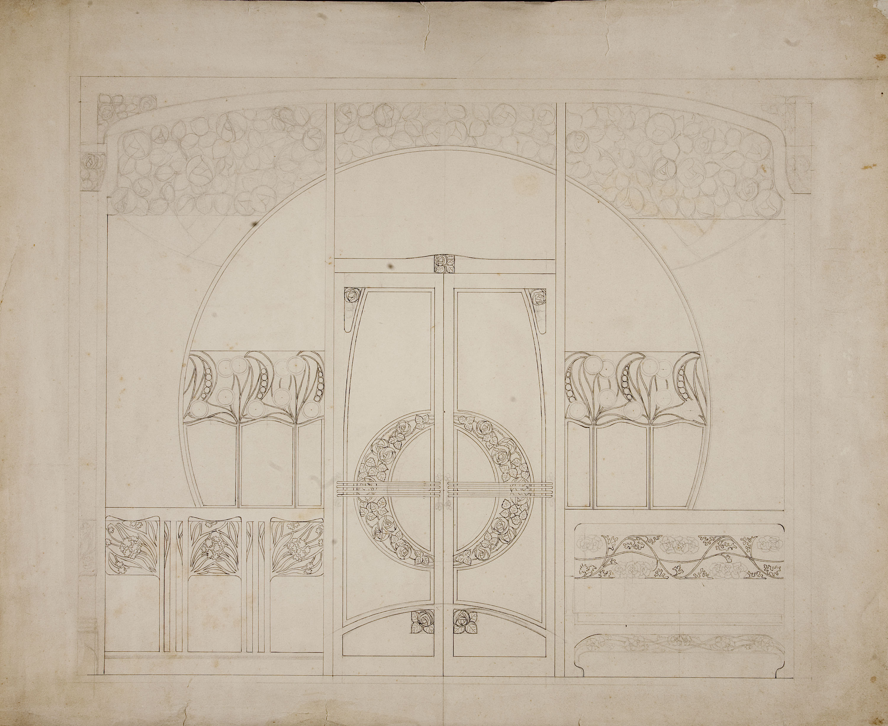 image for: Gaspar Homar - Porta de dues fulles amb arrambador lateral - Cap a 1900-1910