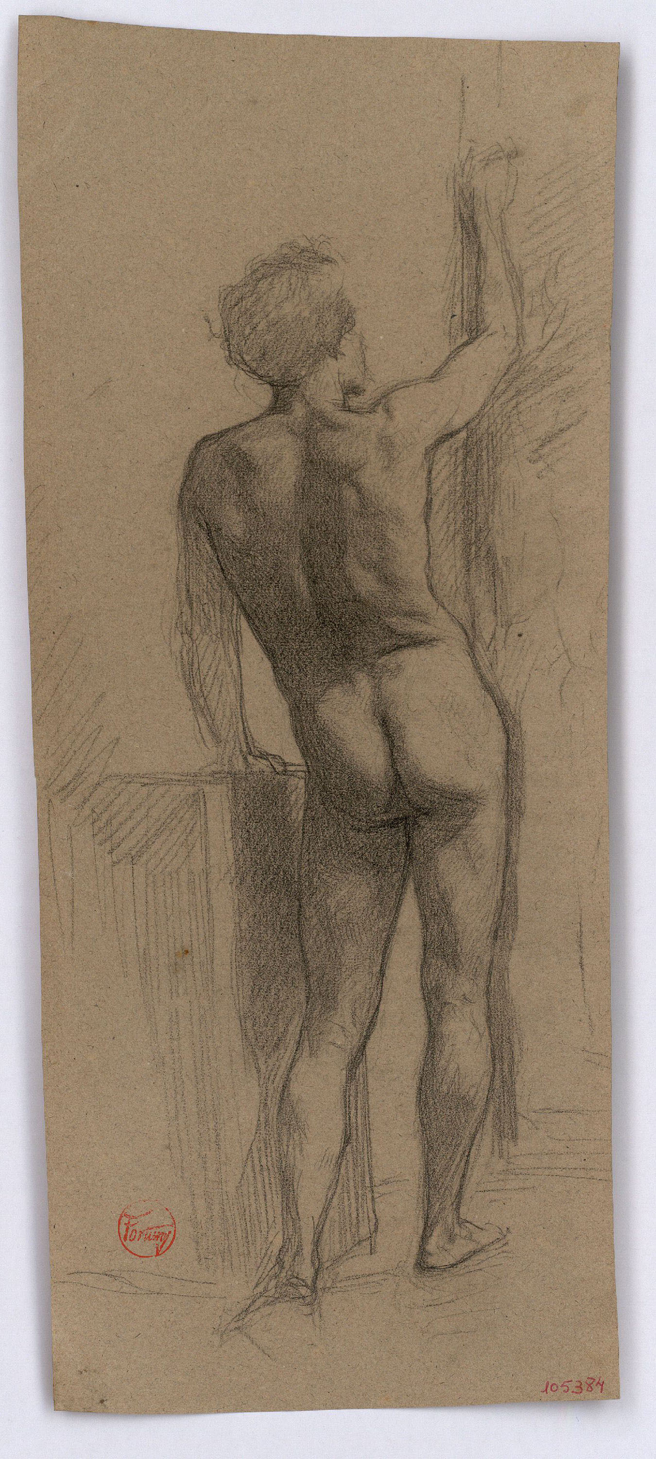 image for: Marià Fortuny - Estudi acadèmic de nu masculí - Cap a 1860-1862