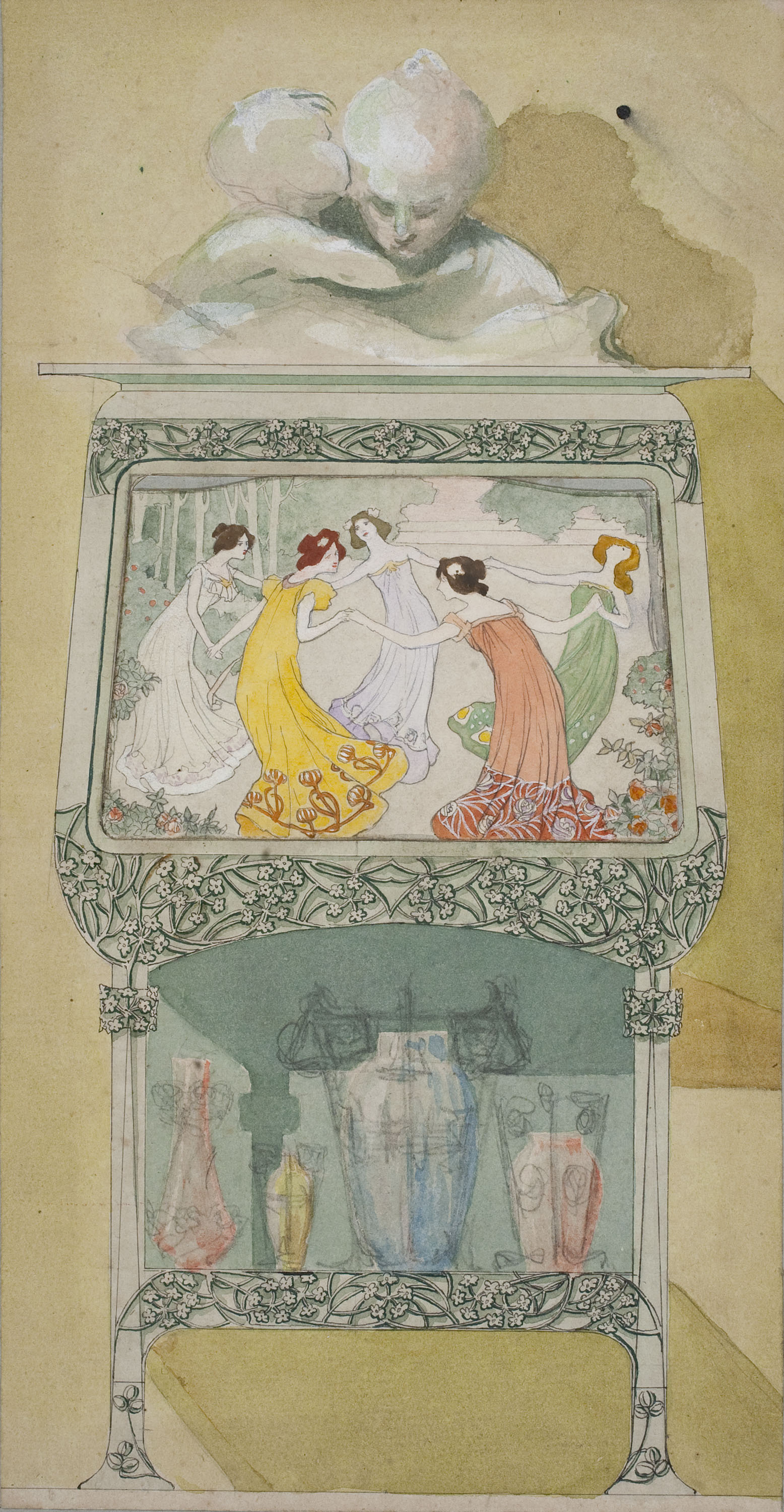 image for: Gaspar Homar - Moble auxiliar amb plafó de marqueteria - Cap a 1903